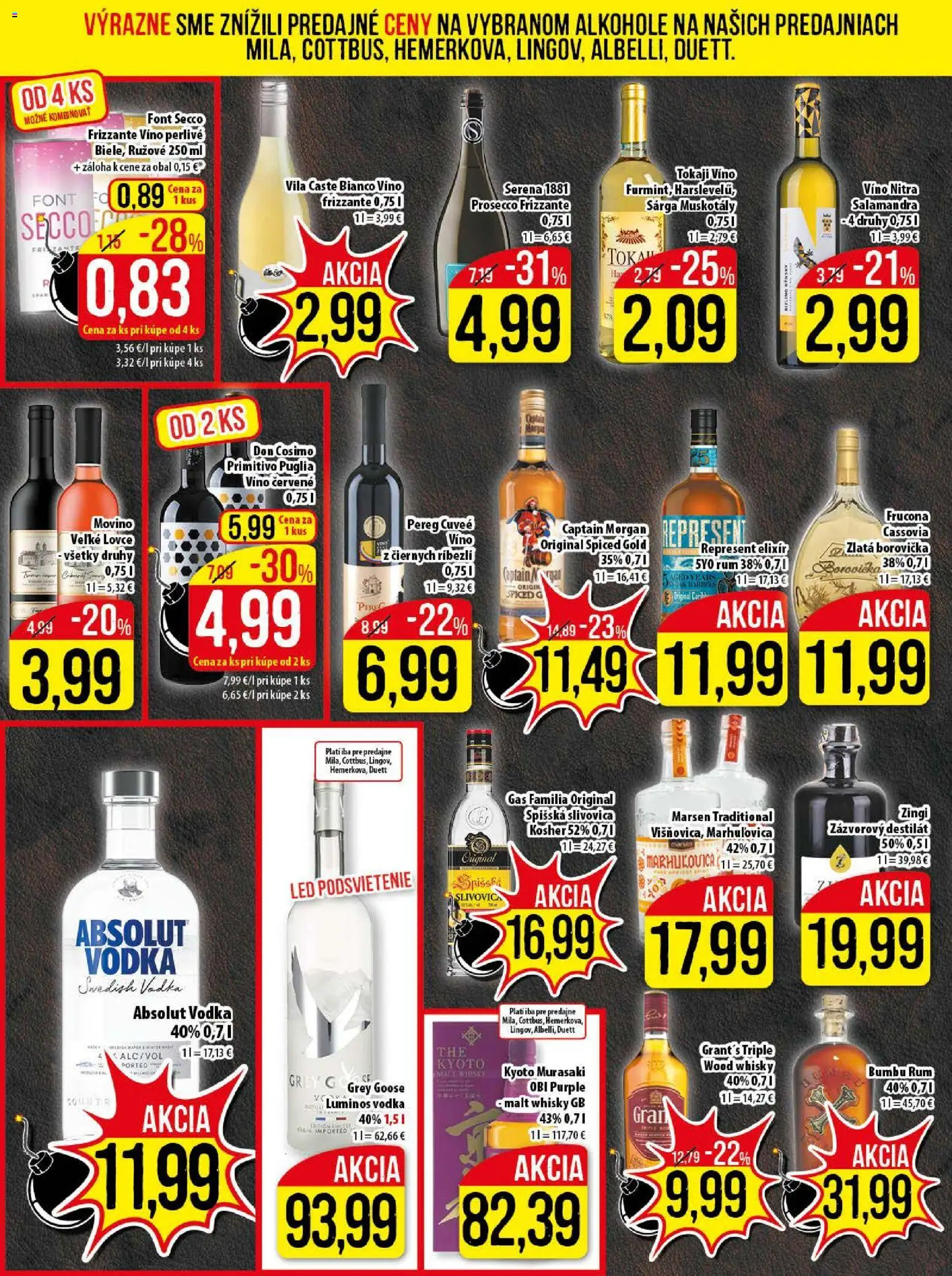 Nové Klas akcie – leták je platný od 05.01.2026 | Strana: 19 | Produkty: Slivovica, Vodka, Destilát, Rum
