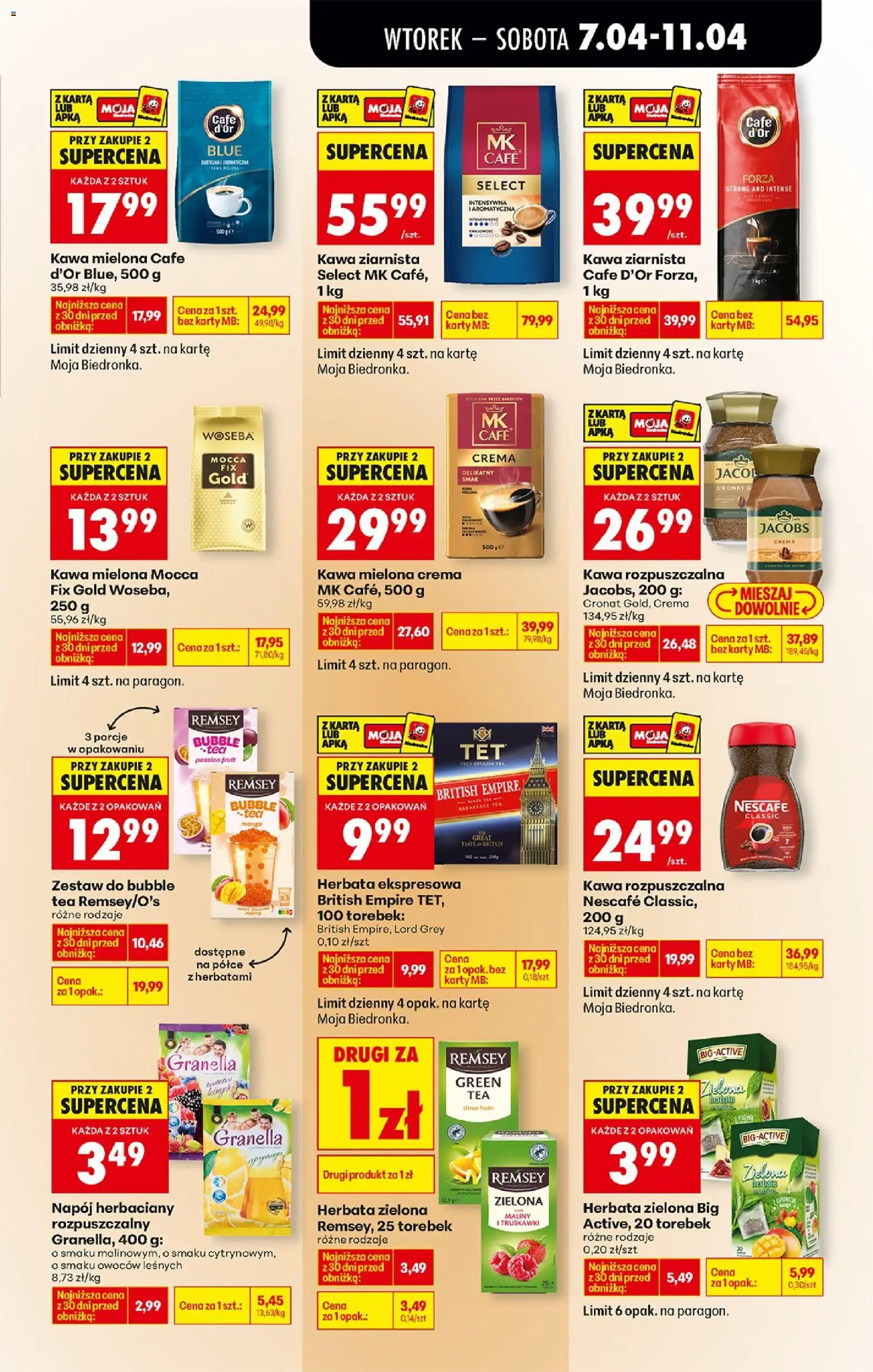 Biedronka gazetka od wtorku od 07.04.2026 | Strona: 59 | Produkty: Karta, Maliny, Kawa rozpuszczalna, Herbata