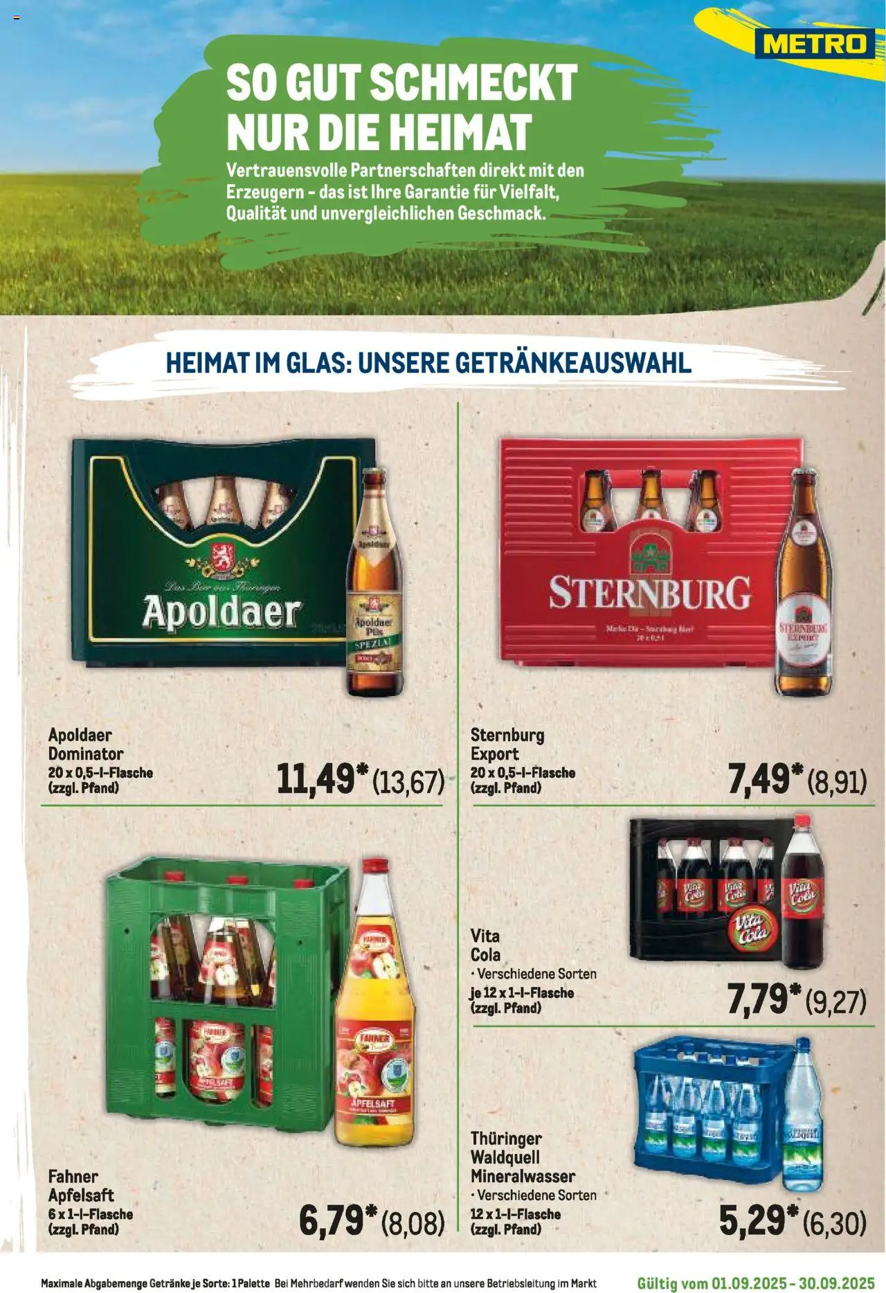 Metro Regionaler Flyer - gültig ab dem 01.09.2025 | Seite: 117 | Produkte: Cola, Apfelsaft, Mineralwasser, Vita cola