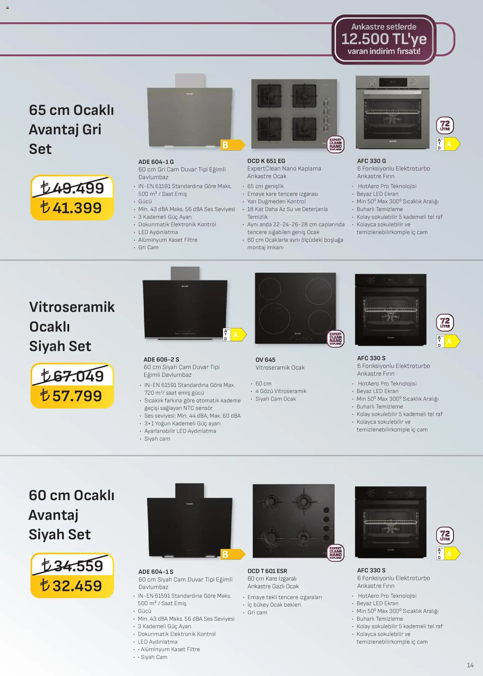 Arçelik Ankastre Kataloğu - 01.02.2026 tarihinden itibaren geçerlidir | Sayfa: 14