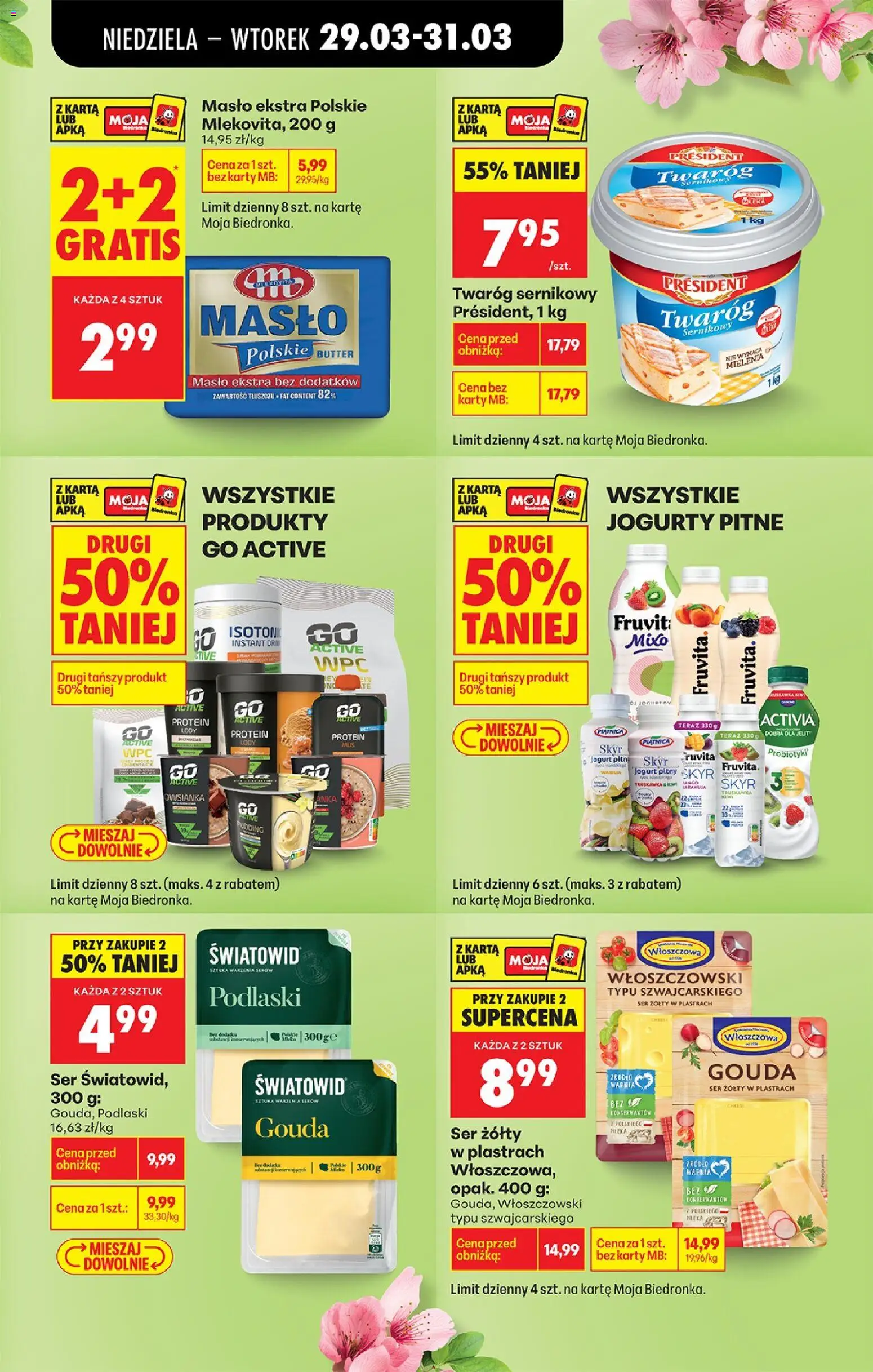 Biedronka Polsko leták od 29.03.2026 | Strana: 9 | Produkty: Gouda, Máslo, Jogurty, Protein