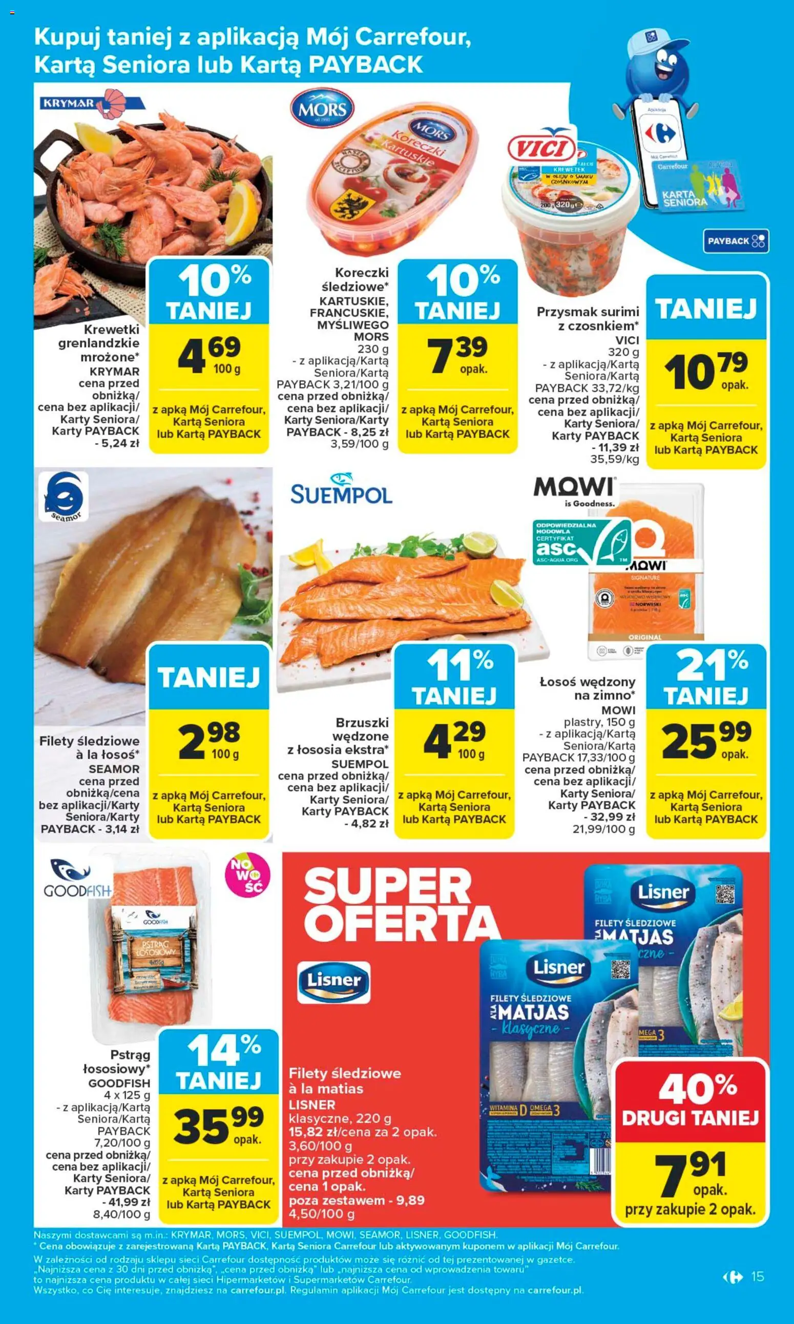 Carrefour Gazetka od 10.11.2025 | Strona: 17 | Produkty: Karta, Pstrąg, Łosoś, Ryba