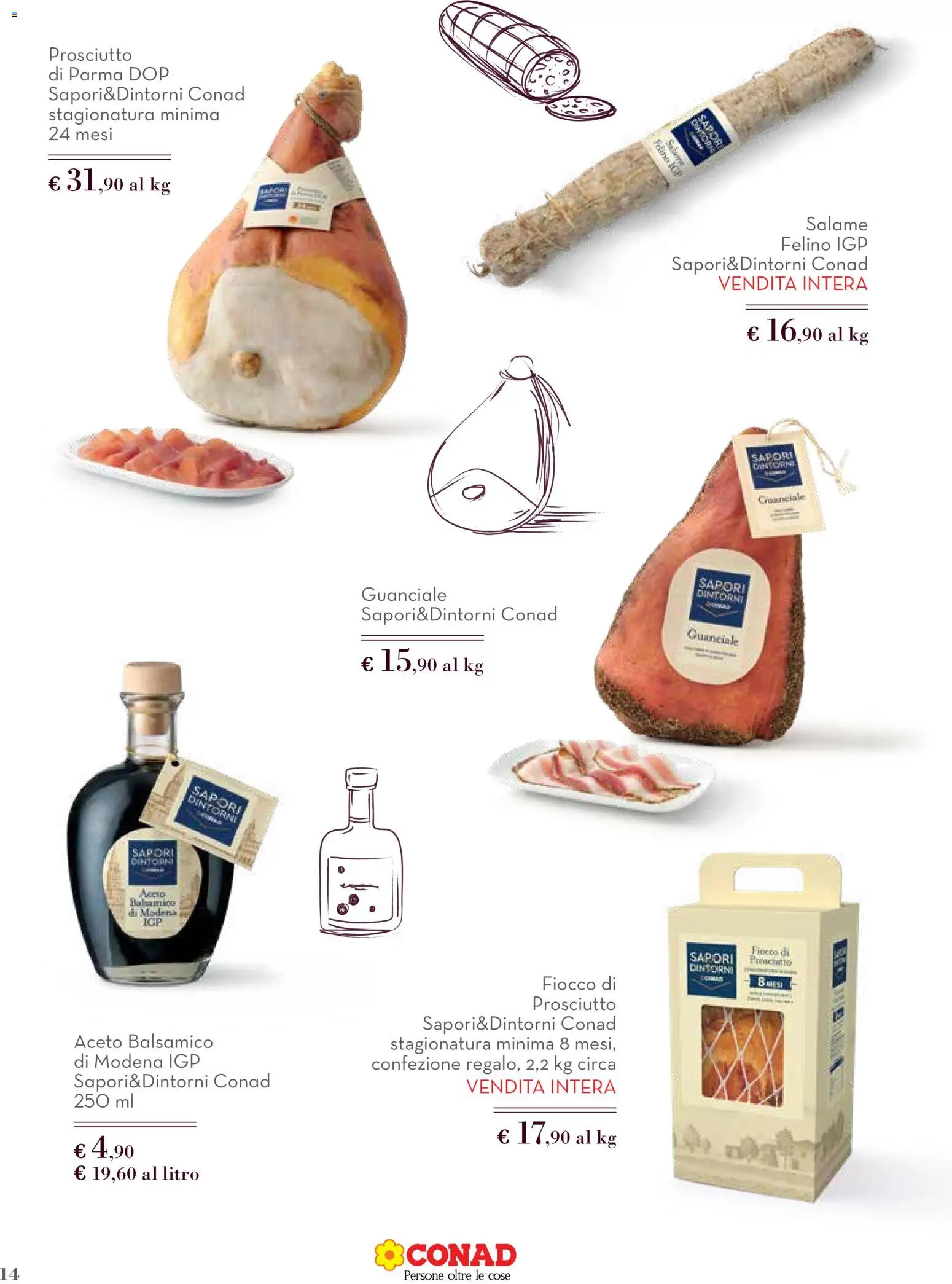 Volantino Conad del 12.03.2026 | Pagina: 14 | Prodotti: Prosciutto di Parma, Salame, Prosciutto, Guanciale