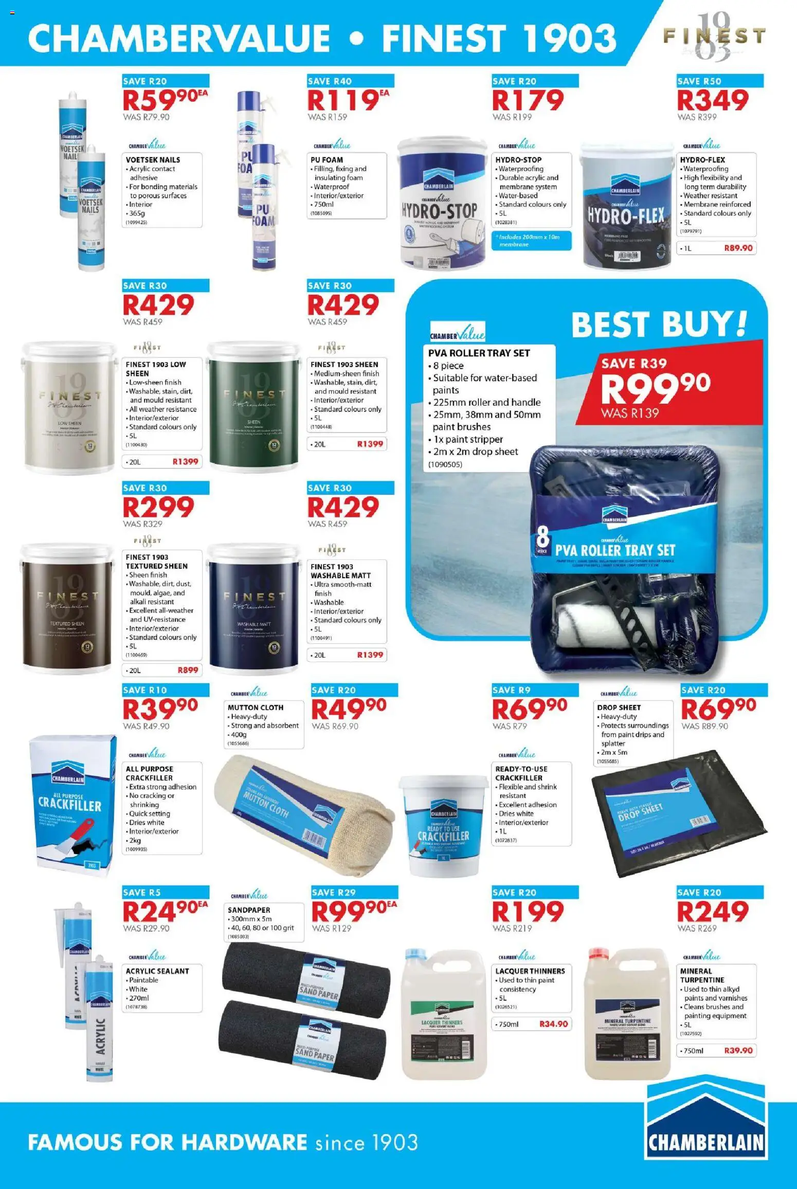 New Chamberlain catalogue – valid from 22.01.2026 | Page: 3 | Products: Tray, Paint, Adhesive, Paint stripper