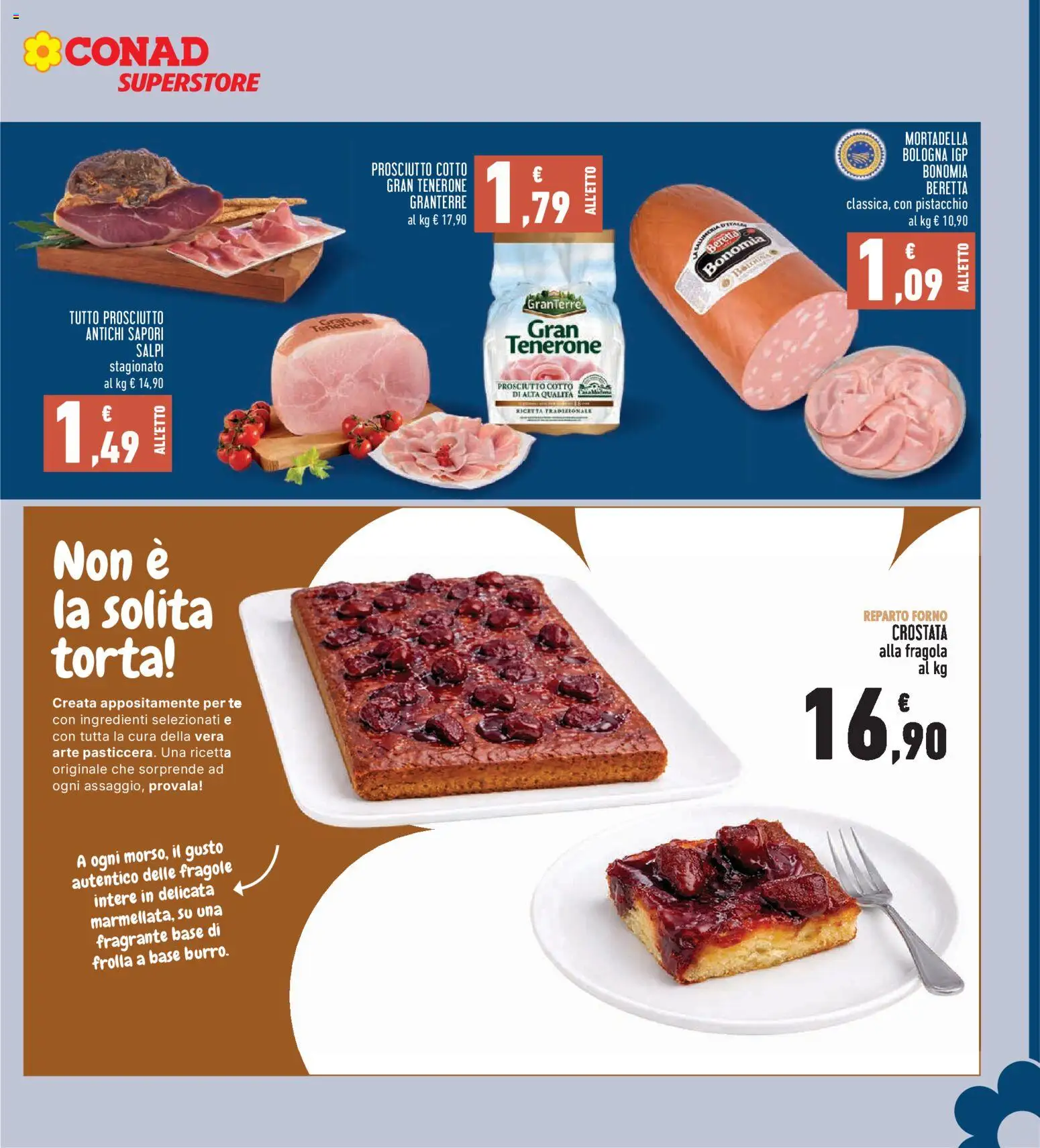 Volantino Conad del 08.04.2026 | Pagina: 11 | Prodotti: Prosciutto Cotto, Tè, Mortadella, Torta