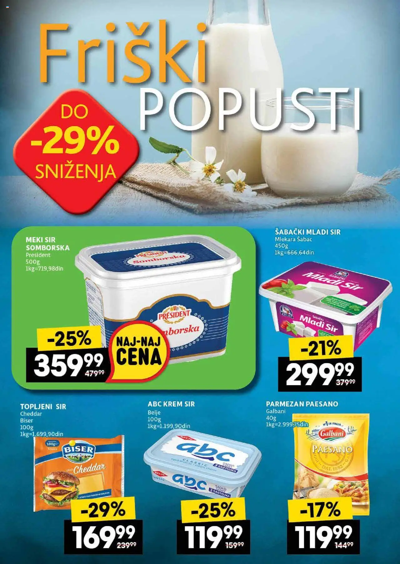 Idea katalog - važi od 24.07.2025 | Strana: 20 | Proizvode: Mladi sir, Sir, Parmezan, Topljeni sir