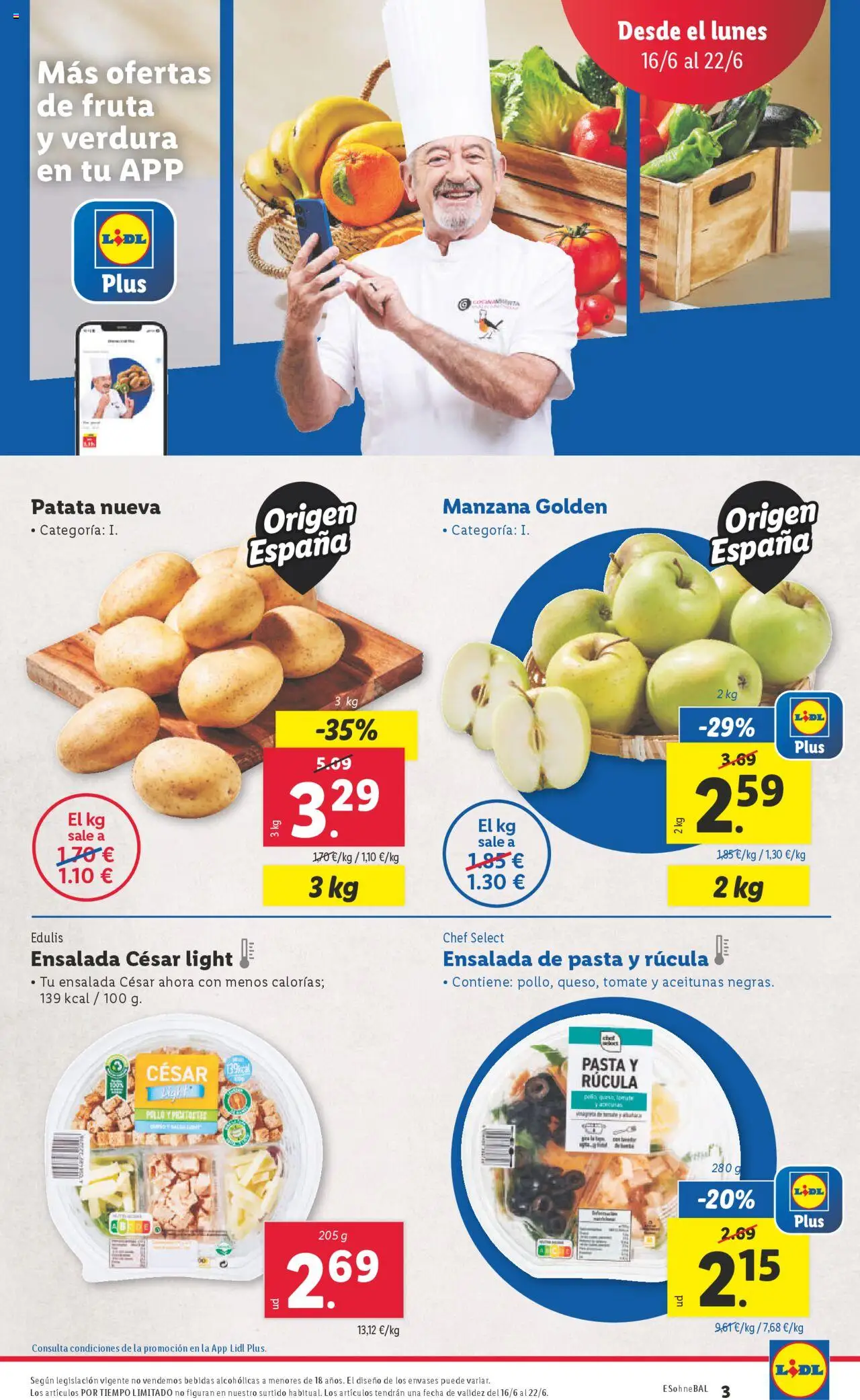 Lidl catálogo MAD │ válido desde el 16.06.2025 | Página: 5 | Productos: Pasta, Manzana, Ensalada