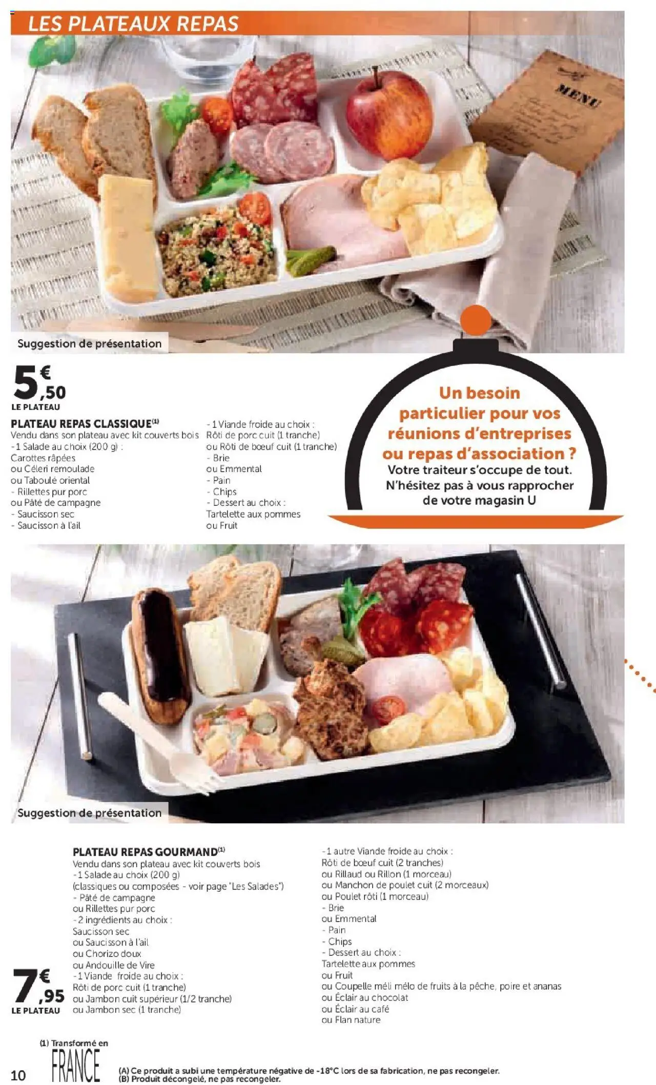 {H1} | Page: 10 | Produits: Saucisson sec, Plateau, Rôti de bœuf, Pommes