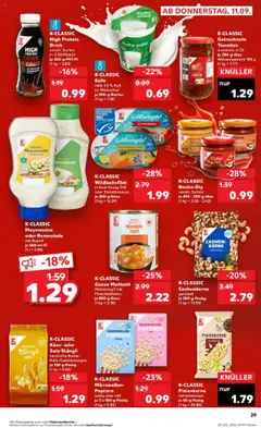K-CLASSIC Kefir, mild, 1,5 % Fett im Milchanteil je 500-g-Becher – gültig ab 14.09.2025 | Seite: 29