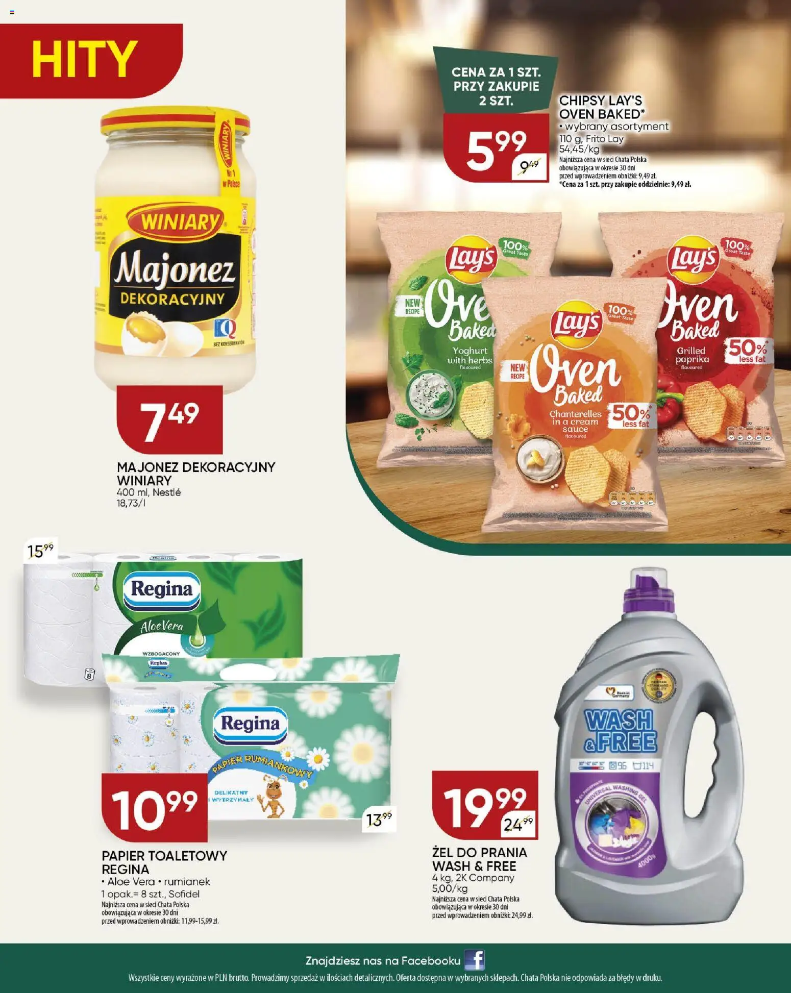 Chata Polska - Gazetka od 06.11.2025 | Strona: 24 | Produkty: Chipsy, Papier toaletowy, Majonez