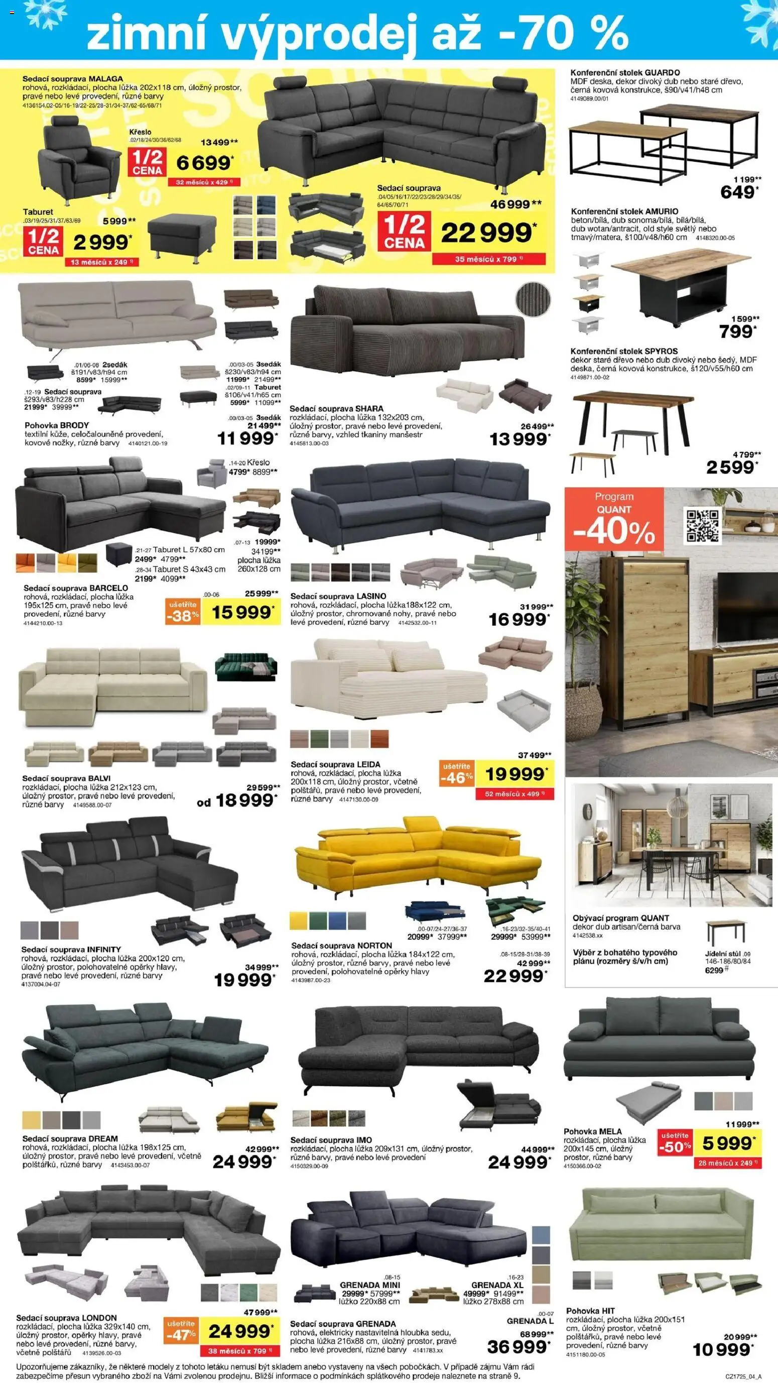 Sconto nábytek leták od 22.12.2025 | Strana: 4 | Produkty: Pohovka, Konferenční stolek, Stolek, Barvy