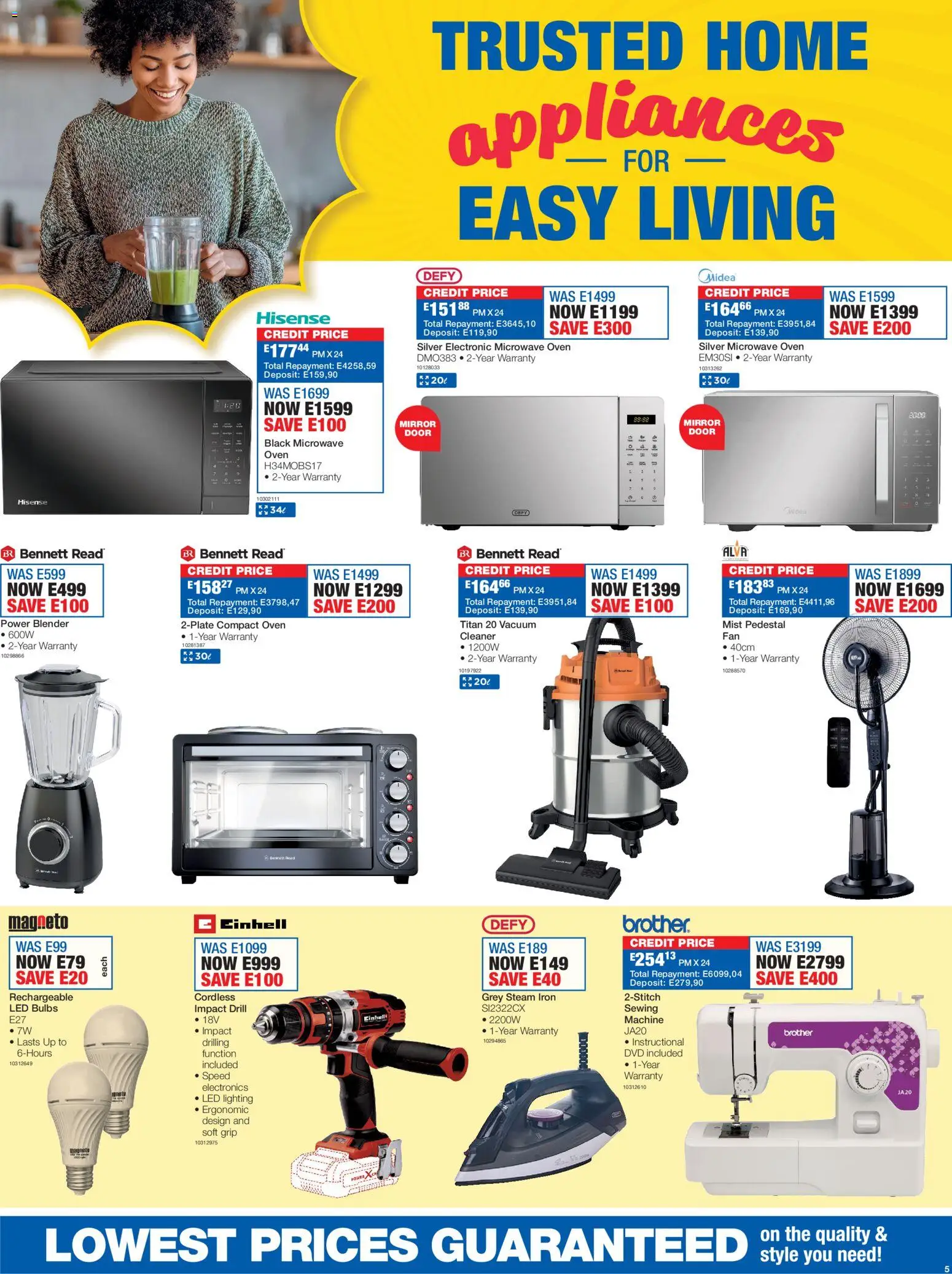 New OK Furniture catalogue – valid from 19.01.2026 | Page: 5 | Products: Microwave oven, Iron, Mirror, Blender