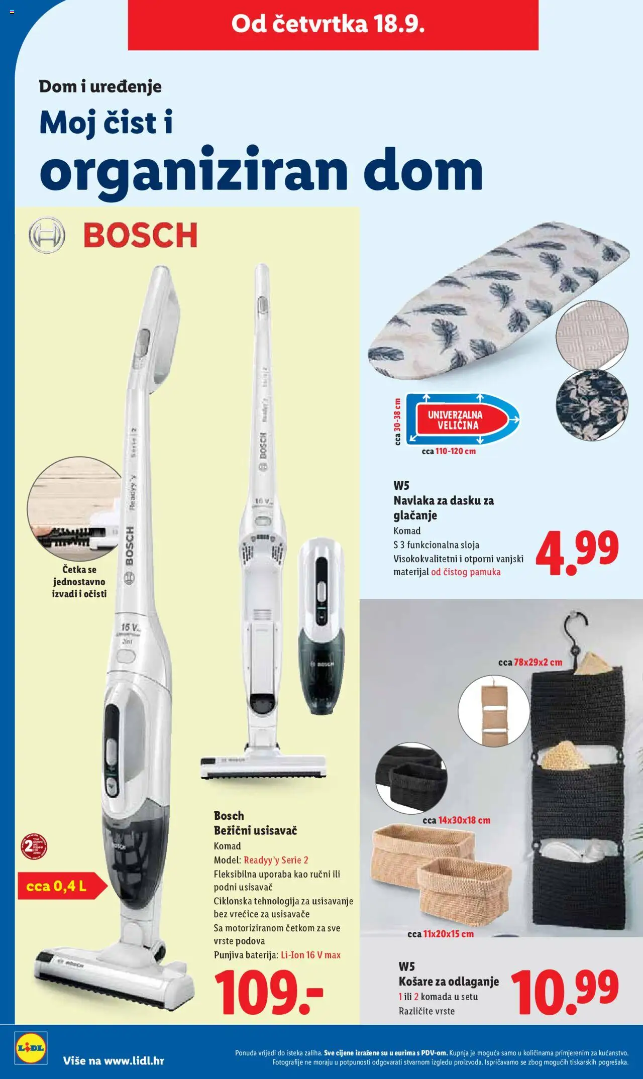 Lidl katalog | vrijedi od 18.09.2025 | Stranica: 30 | Proizvodi: Usisavač, Baterija, Četka, Košare