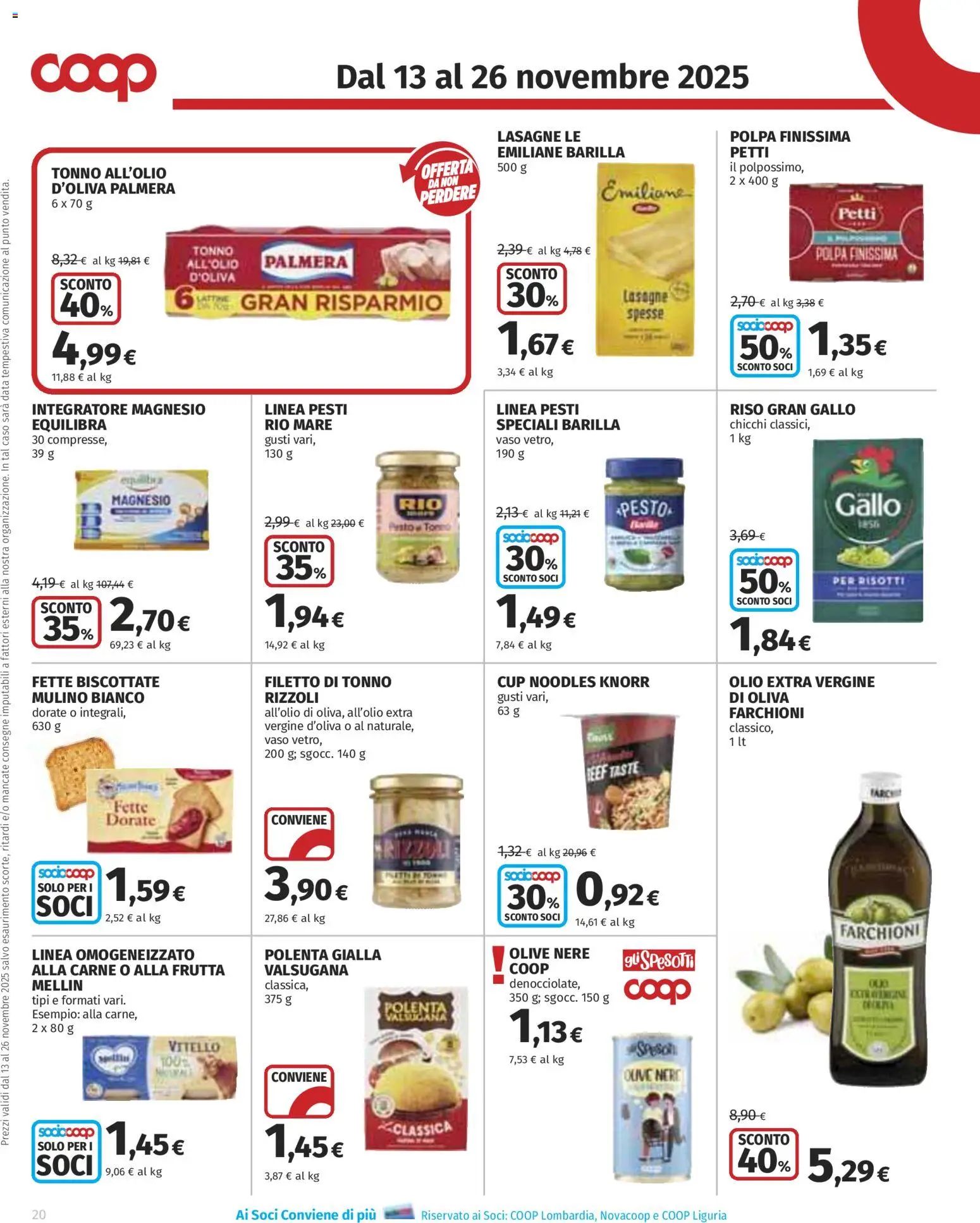 Volantino COOP del 13.11.2025 | Pagina: 20 | Prodotti: Frutta, Olive, Vitello, Vaso