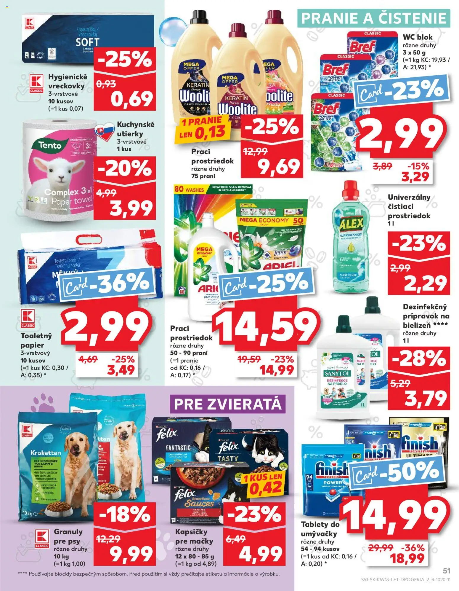 Nové Kaufland akcie – leták je platný od 30.04.2026 | Strana: 51 | Produkty: Felix, Wc, Toaletný papier, Woolite