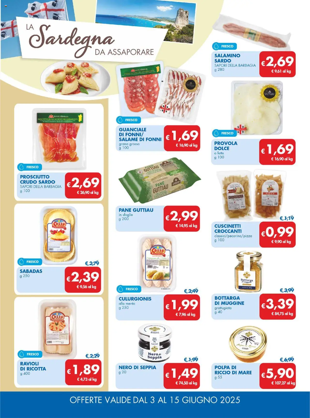 Volantino MD Discount del 03.06.2025 | Pagina: 12 | Prodotti: Prosciutto Crudo, Prosciutto, Provola, Menta