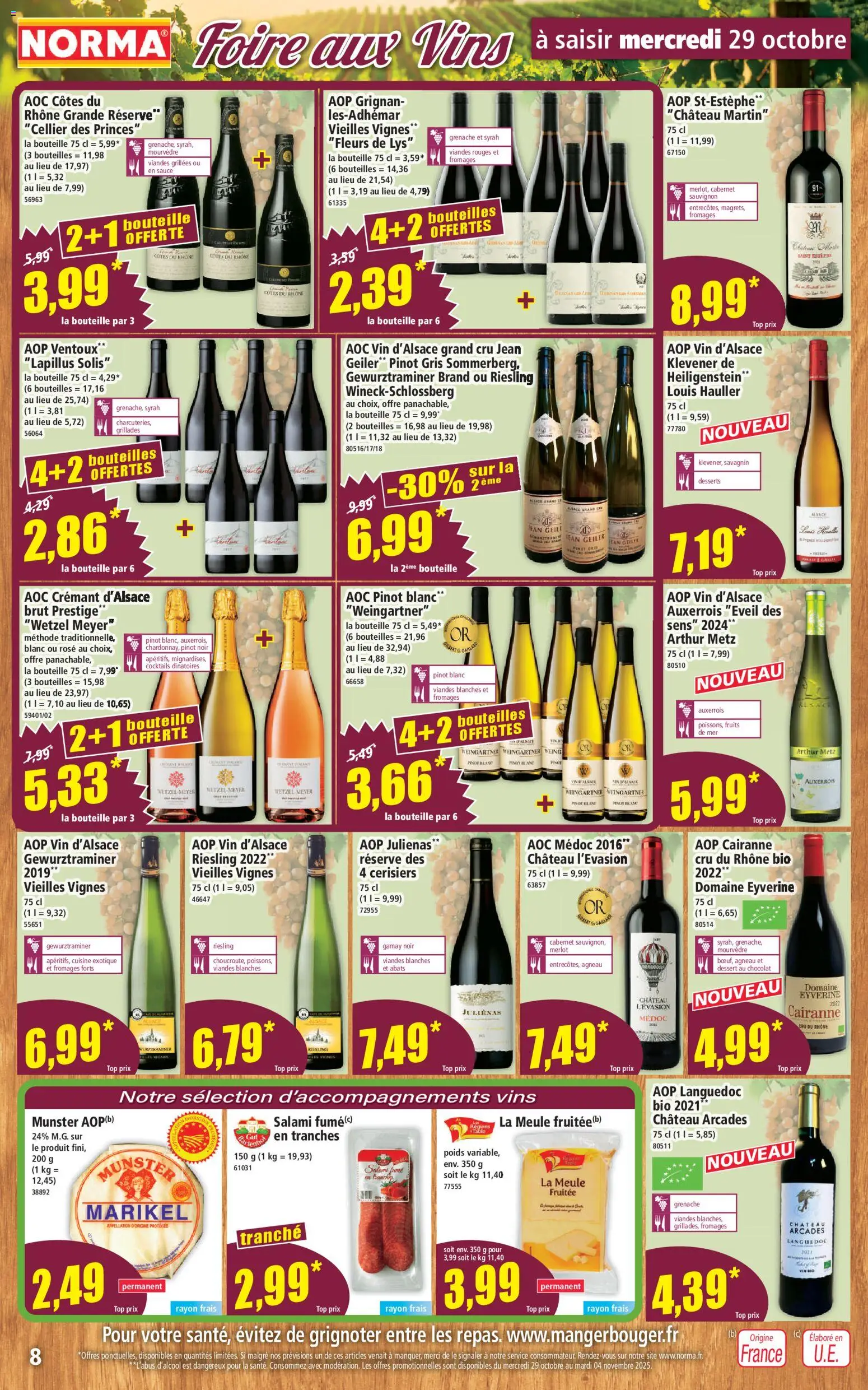{H1} | Page: 8 | Produits: Poids, Chocolat, Salami, Crémant d'alsace