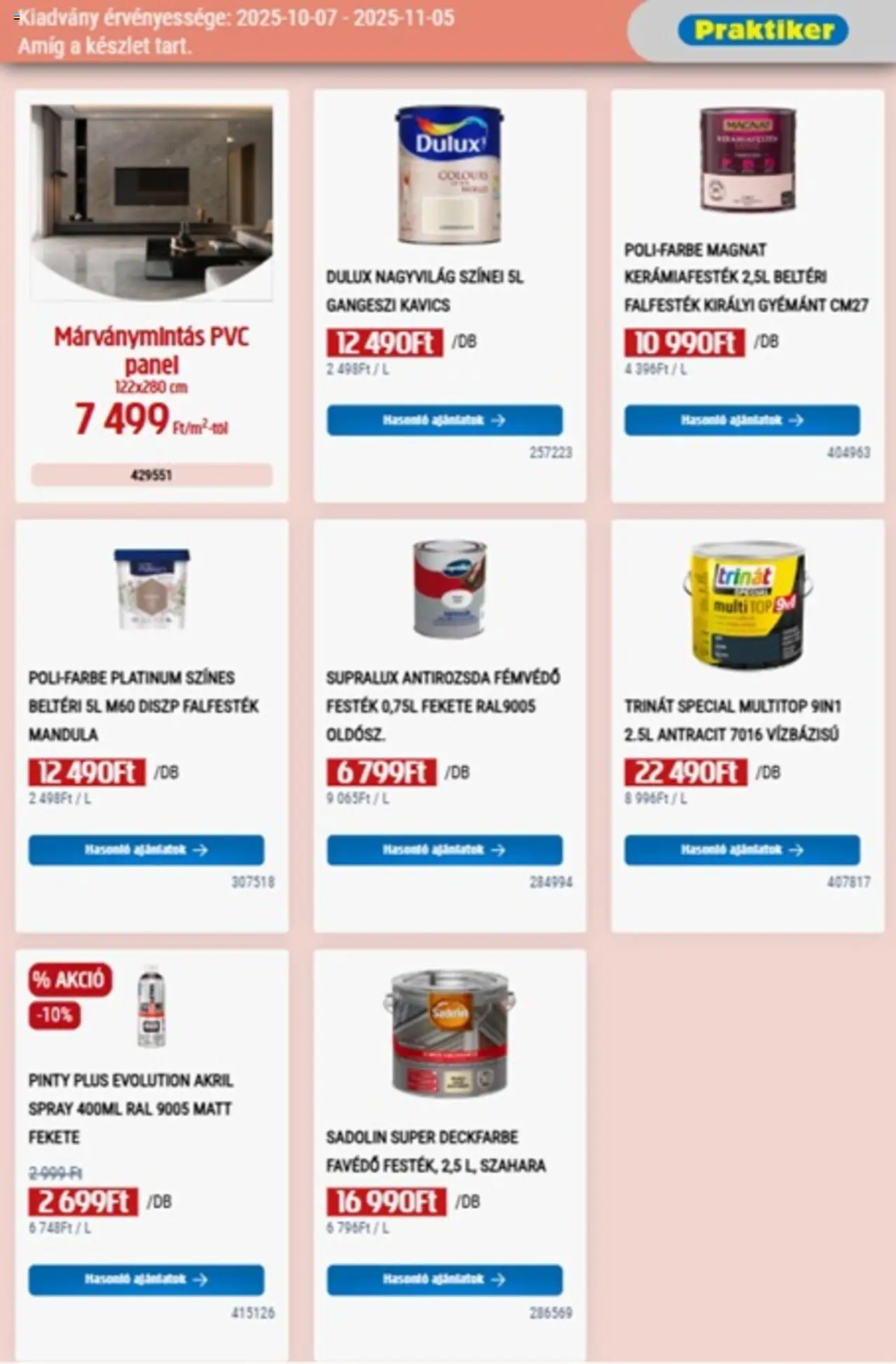Praktiker akciós ujság - amely érvényes a következő dátumtól: 07.10.2025 | Oldal: 17 | Termékek: Kavics, Mandula, Festék
