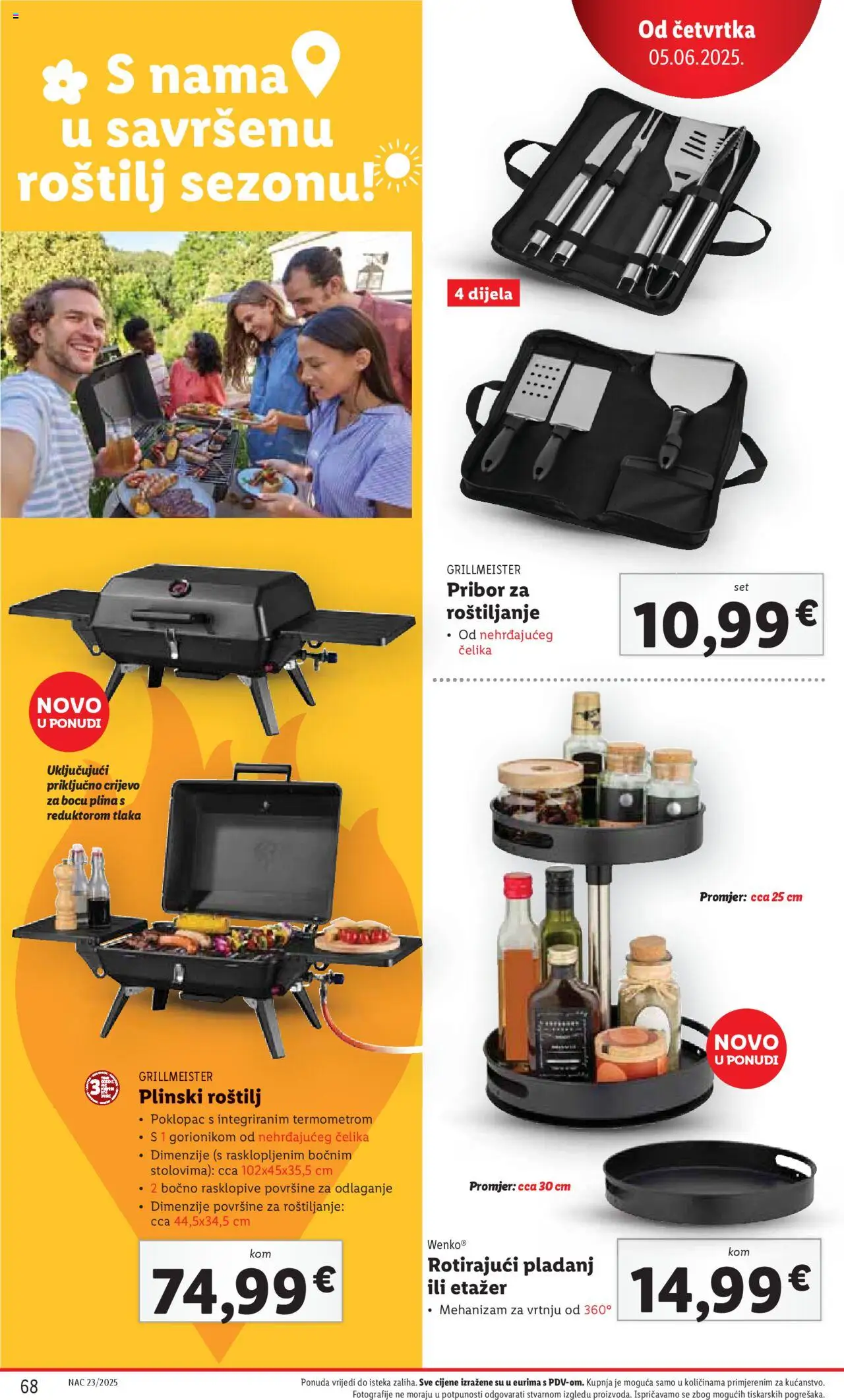 Lidl katalog | vrijedi od 02.06.2025 | Stranica: 68 | Proizvodi: Roštilj, Pladanj