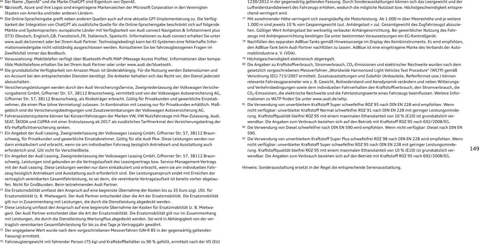 Audi Q8 – gültig ab 06.11.2025 | Seite: 149 | Produkte: Navigation