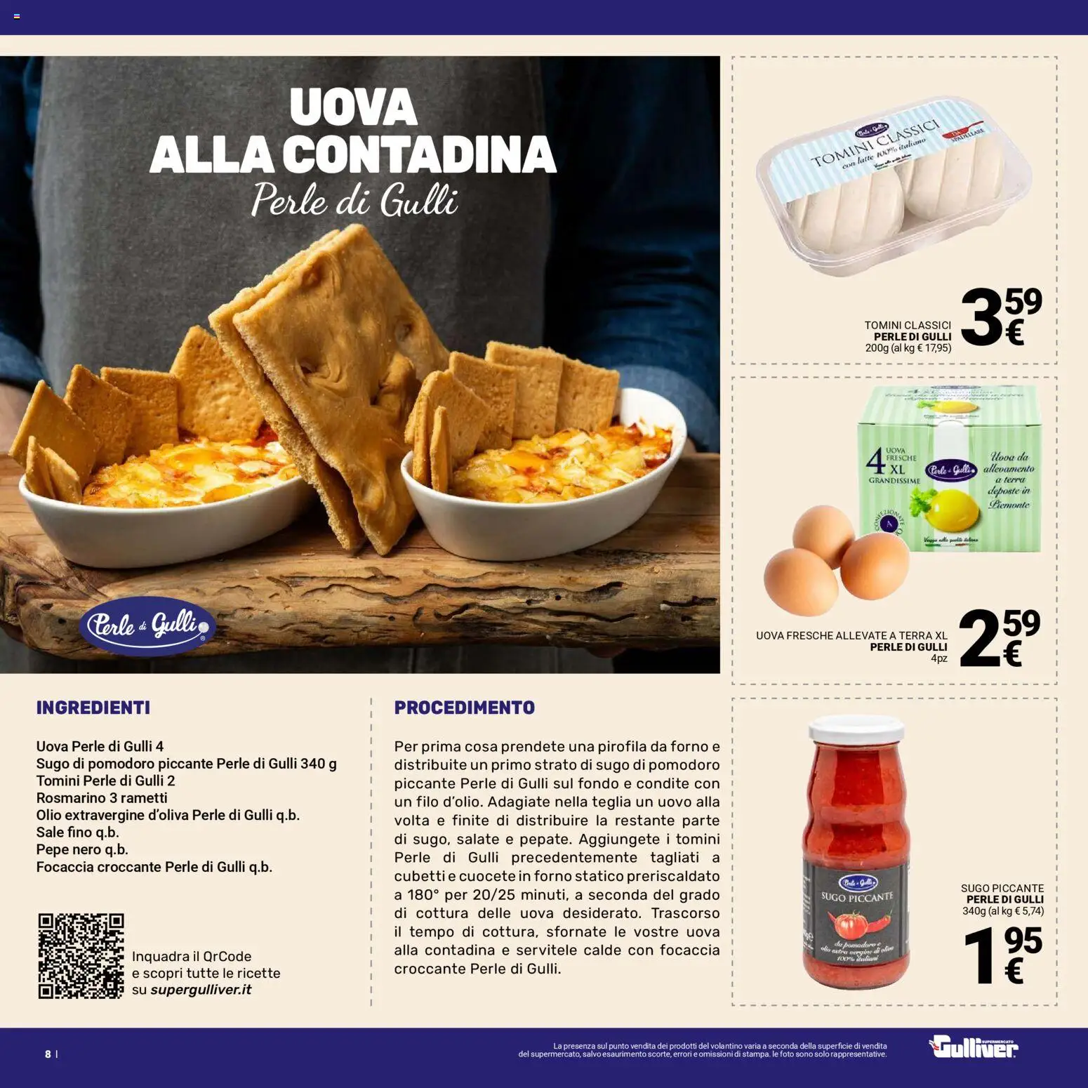Volantino Gulliver del 07.04.2026 | Pagina: 8 | Prodotti: Uova, Pepe, Forno, Terra