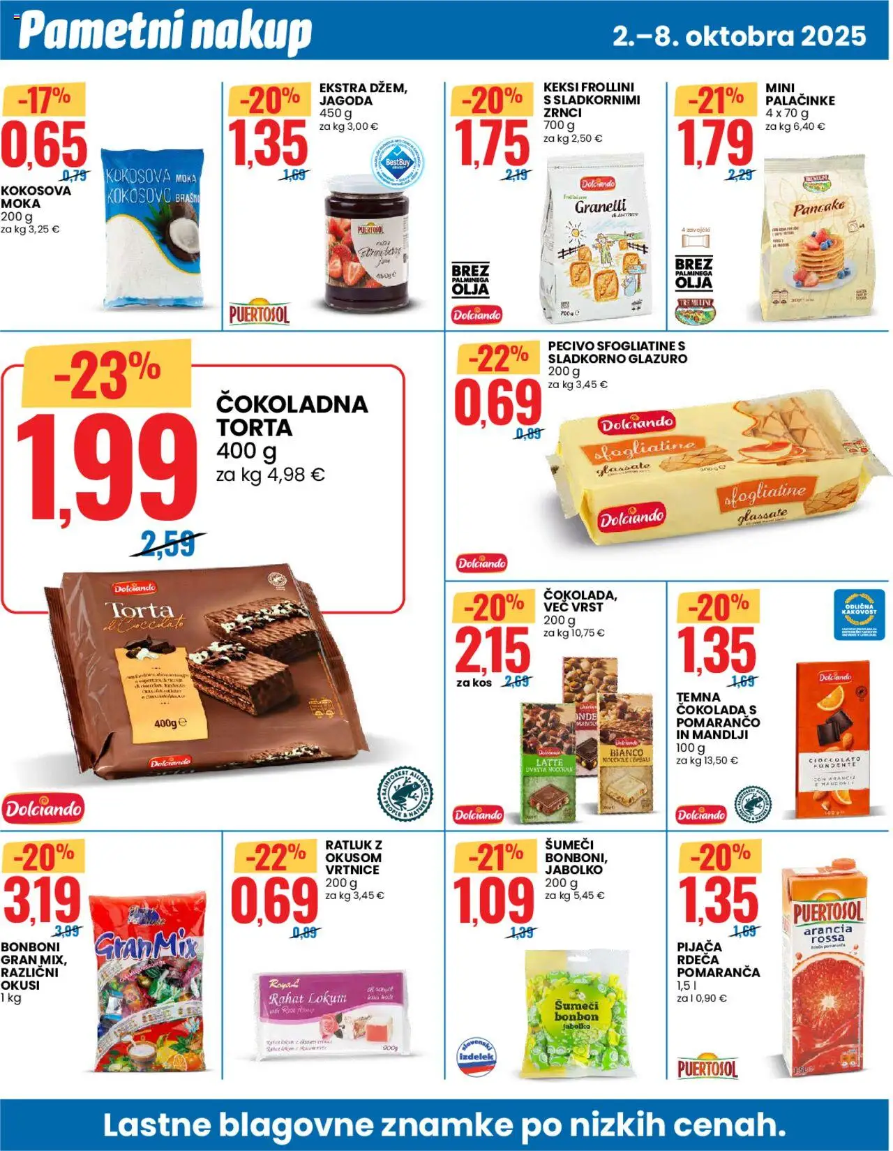 Novi Eurospin katalog ponudbe – veljaven od 02.10.2025 | Stran: 10 | Izdelki: Bonboni, Torta, Džem, Cokolada