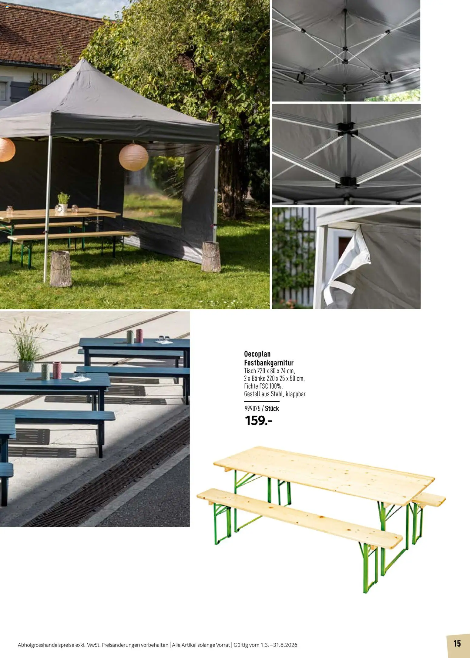 Prodega Aktionen Outdoor-Ausstattung – gültig ab 01.03.2026 | Seite: 15 | Produkte: Tisch