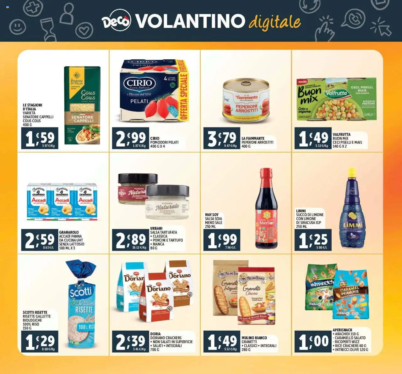 Volantino Decò del 08.08.2025 | Pagina: 25 | Prodotti: Succo, Riso, Pomodori, Mais