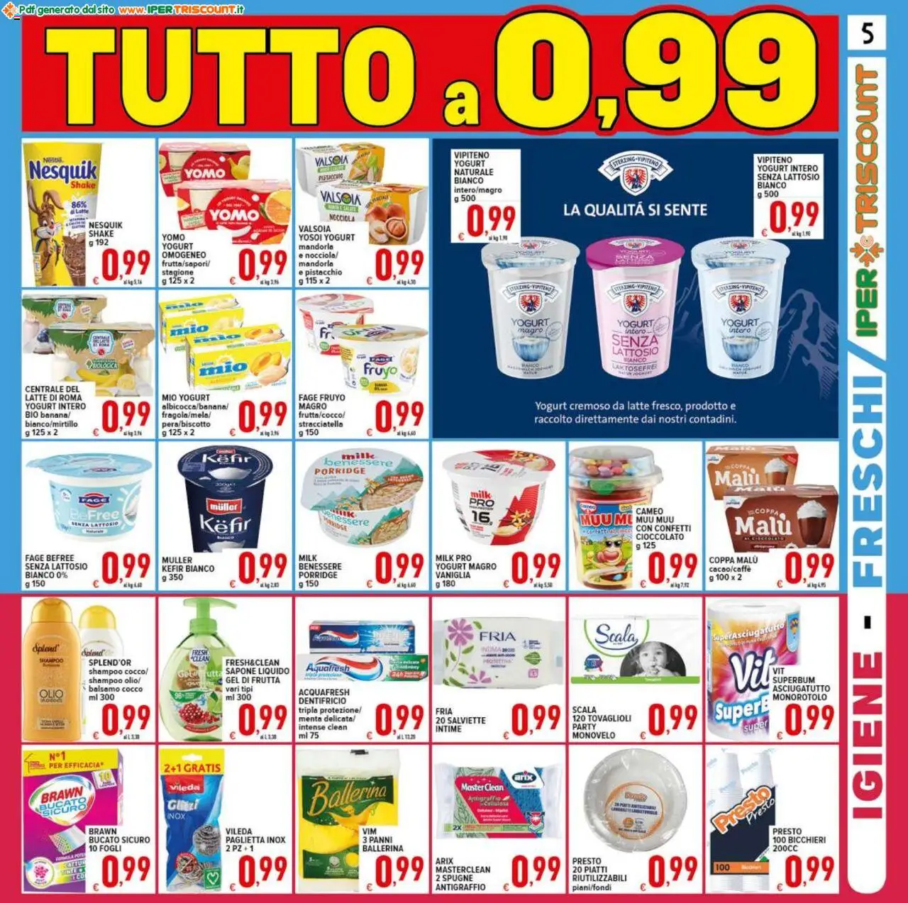 Volantino Ipertriscount del 25.07.2025 | Pagina: 5 | Prodotti: Shampoo, Balsamo, Frutta, Scala