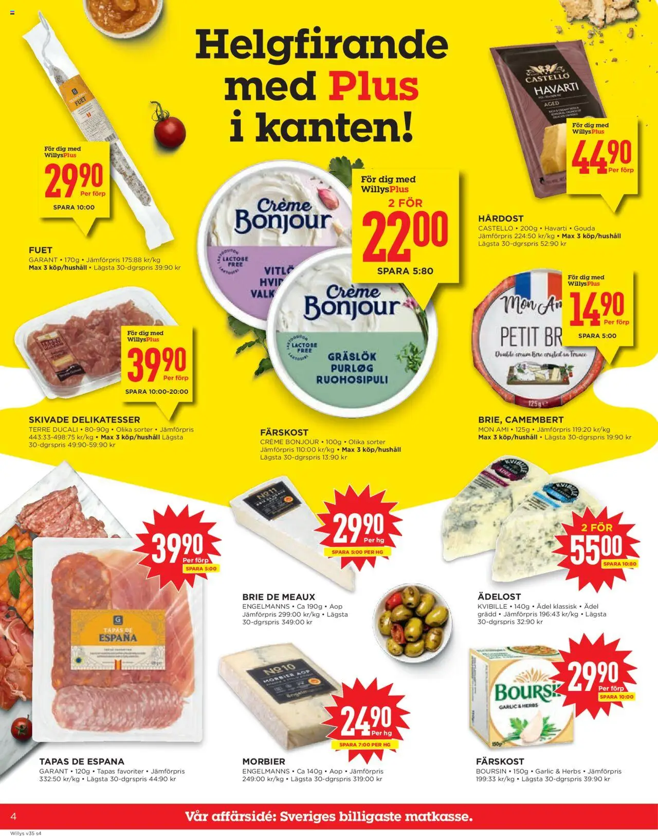 Willys reklamblad aktuell från 25.08.2025 | Sida: 4 | Produkter: Gräslök, Camembert
