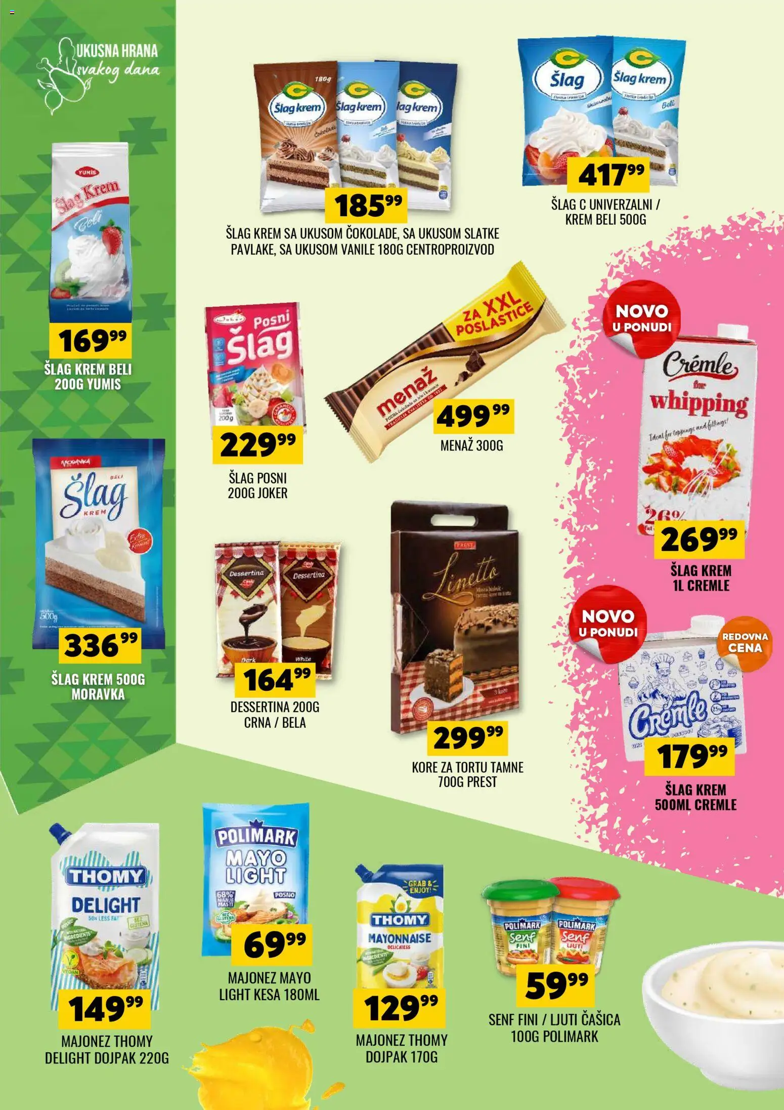 Tekijanka katalog - važi od 11.03.2026 | Strana: 8 | Proizvode: Šlag, Senf, Kore za tortu, Šlag krem