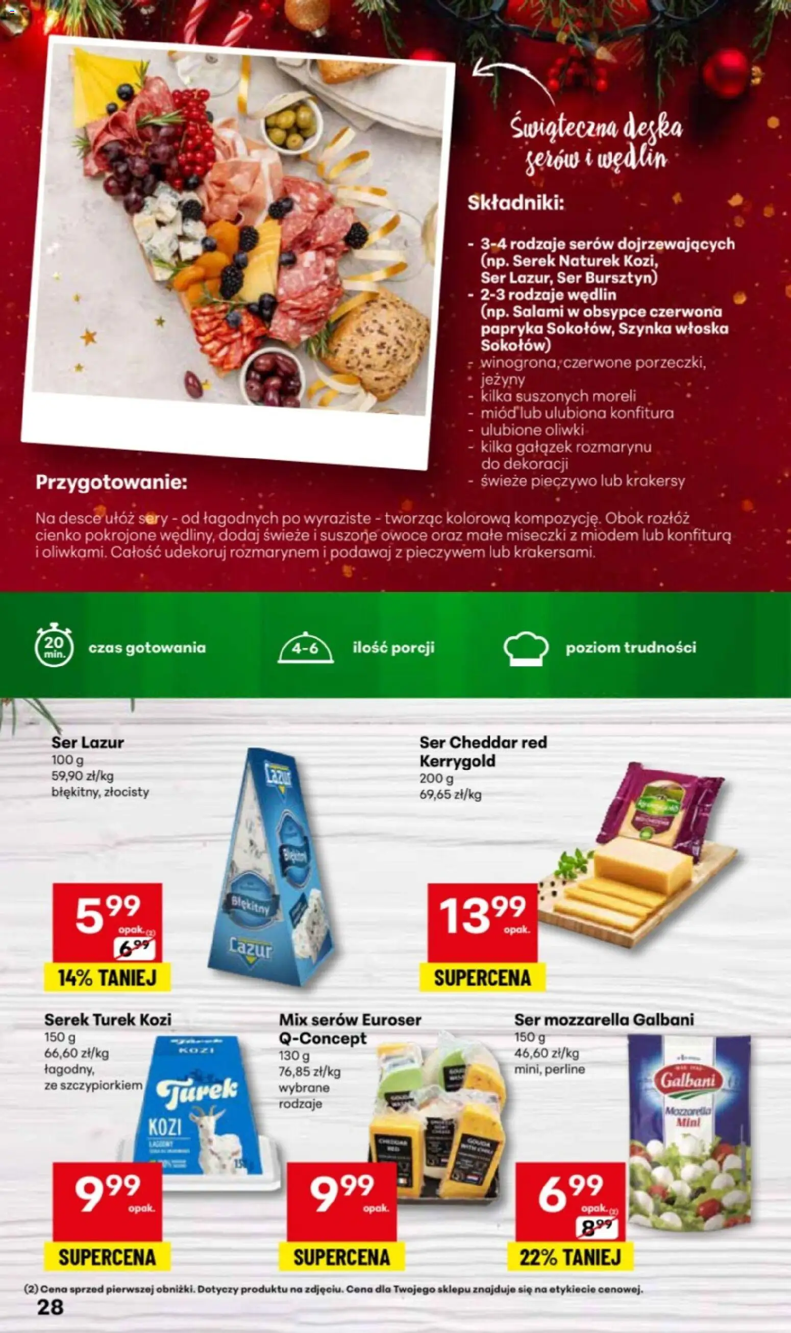 Delikatesy Centrum Gazetka - Przepisy na Bliskie Święta od 27.11.2025 | Strona: 28 | Produkty: Krakersy, Ser, Mozzarella, Owoce