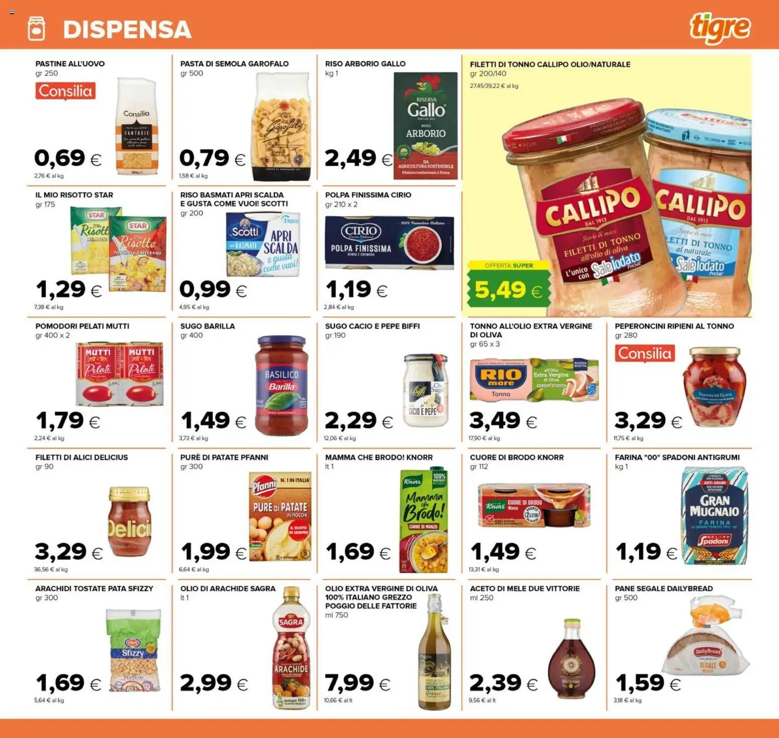 Volantino Tigre del 23.10.2025 | Pagina: 15 | Prodotti: Riso Basmati, Pasta, Aceto, Mutti