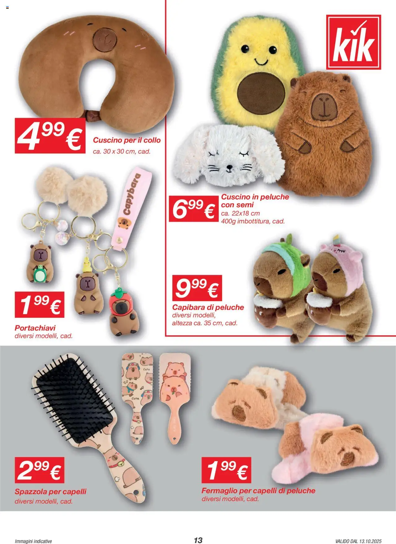 Volantino KiK del 13.10.2025 | Pagina: 13 | Prodotti: Spazzola, Peluche, Cuscino