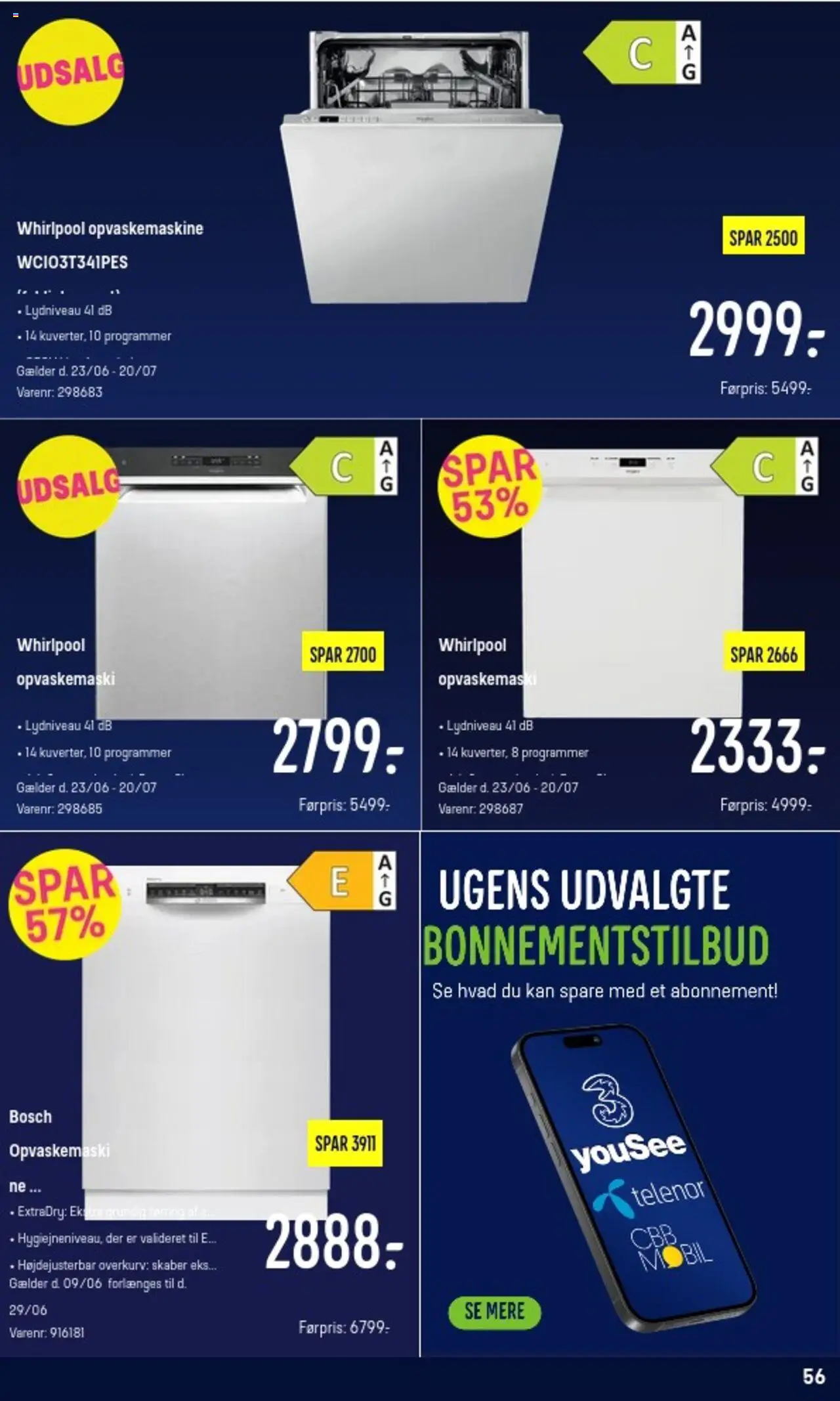 Elgiganten Tilbudsavis gyldig fra 23.06.2025 | Side: 56 | Produkter: Opvaskemaskine