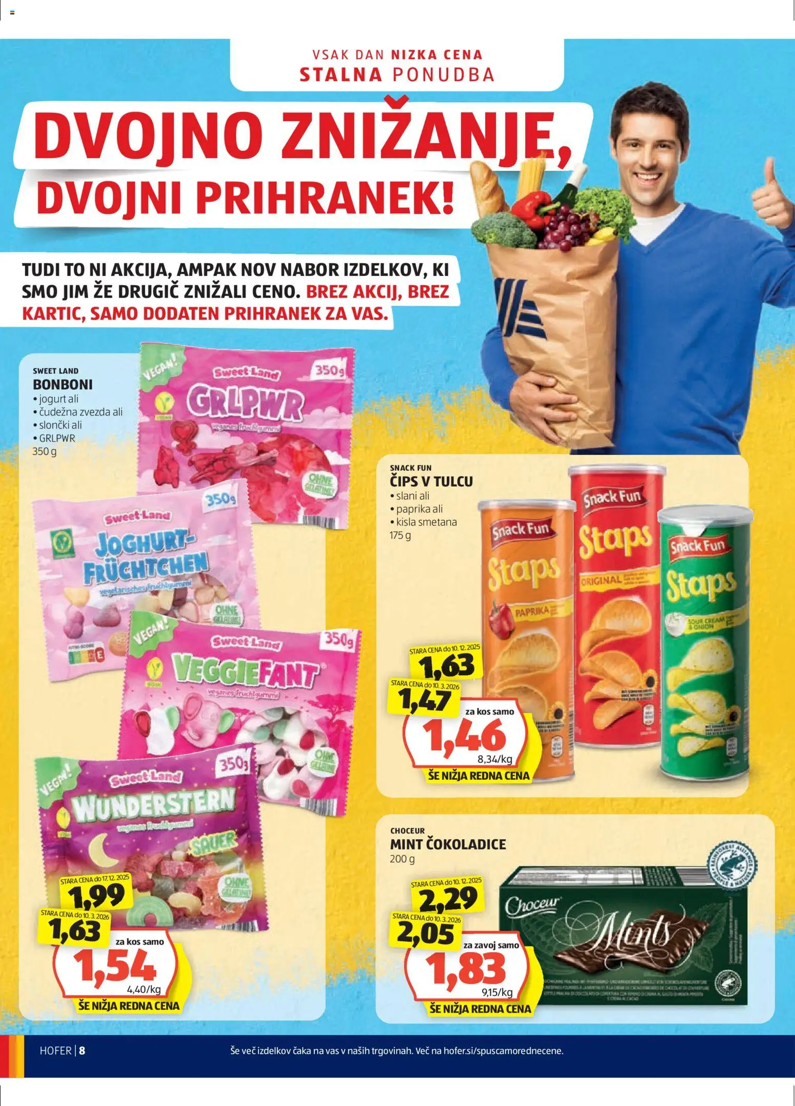 Hofer SI katalog | vrijedi od 11.03.2026 | Stranica: 8 | Proizvodi: Nabor, Jogurt, Paprika, Čips