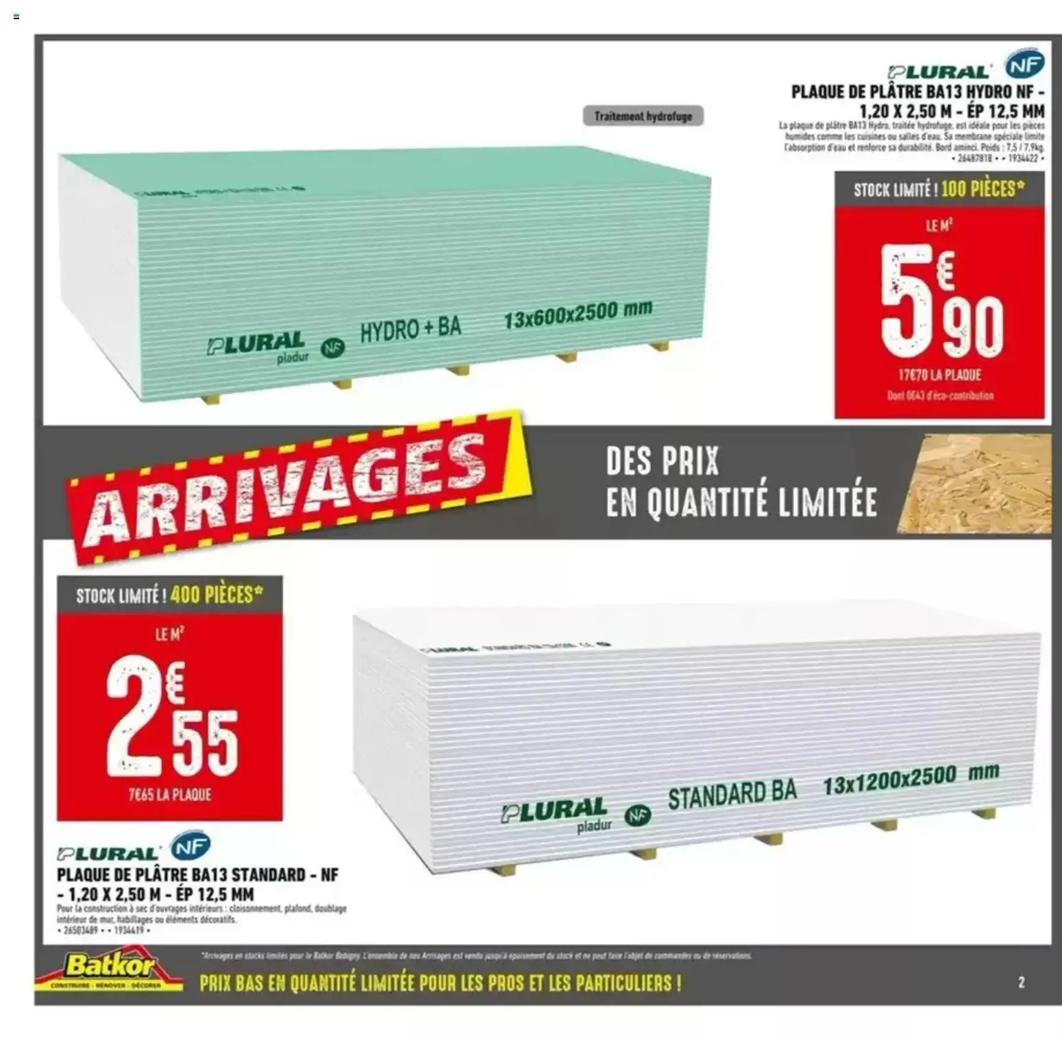 {H1} | Page: 2 | Produits: Poids, Plâtre