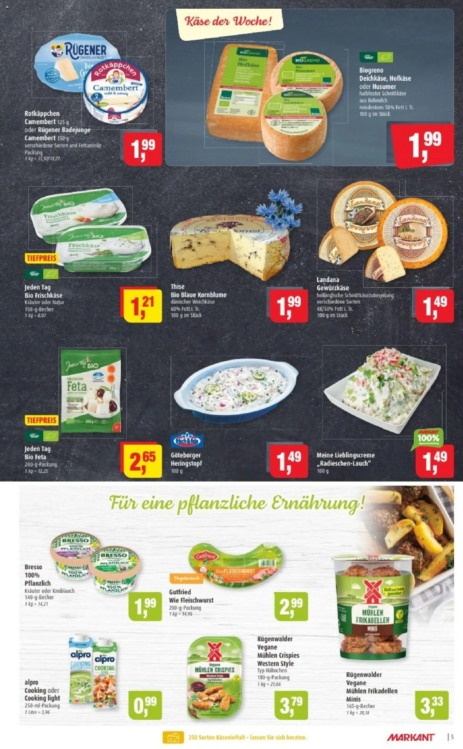 Markant Prospekt 	 – gültig ab 12.01.2026 | Seite: 5 | Produkte: Hahnchen, Bresso, Alpro, Frischkase