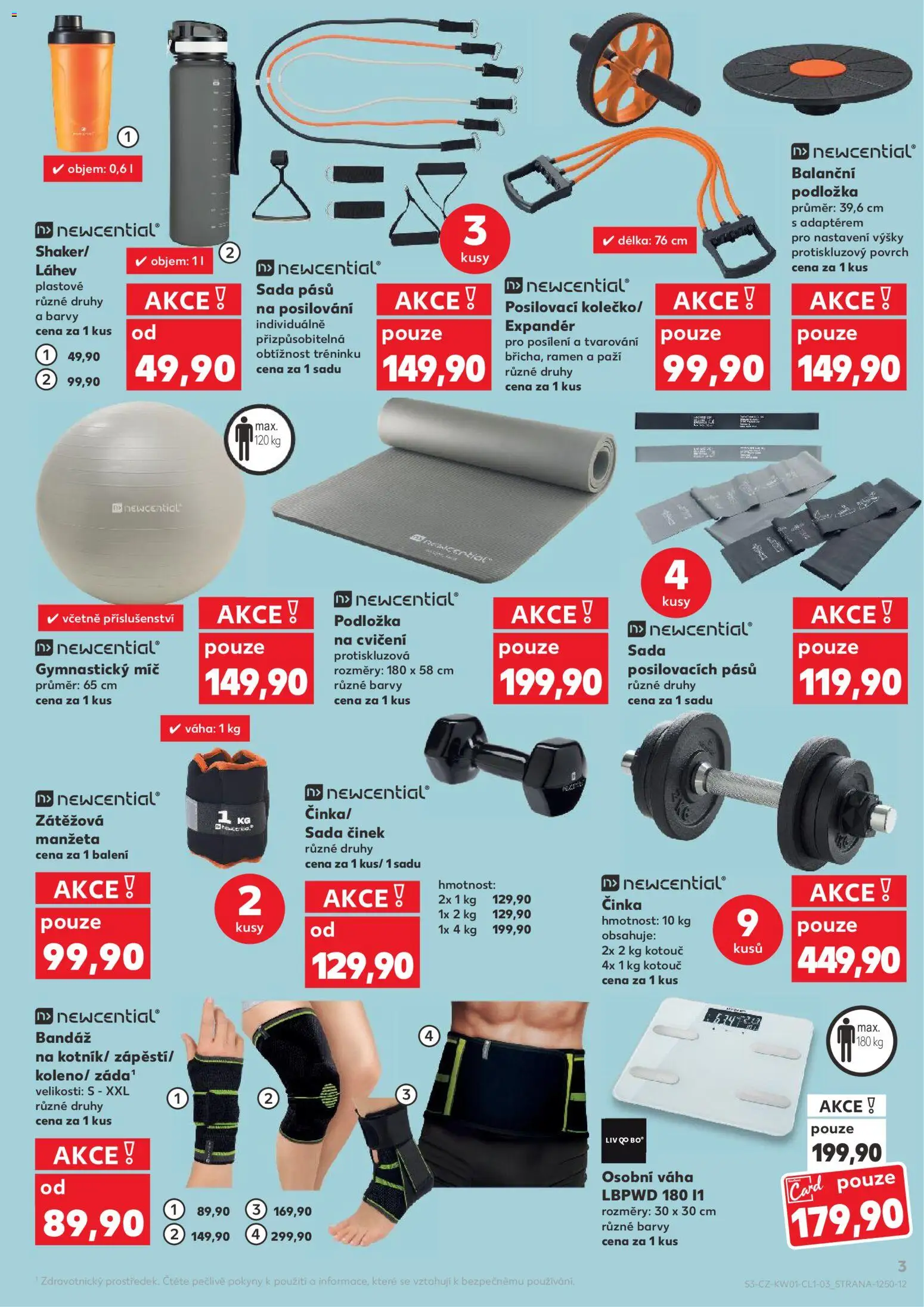Kaufland leták - Ostrava od 02.01.2026 | Strana: 3 | Produkty: Gymnastický míč, Balanční podložka, Podložka na cvičení, Barvy