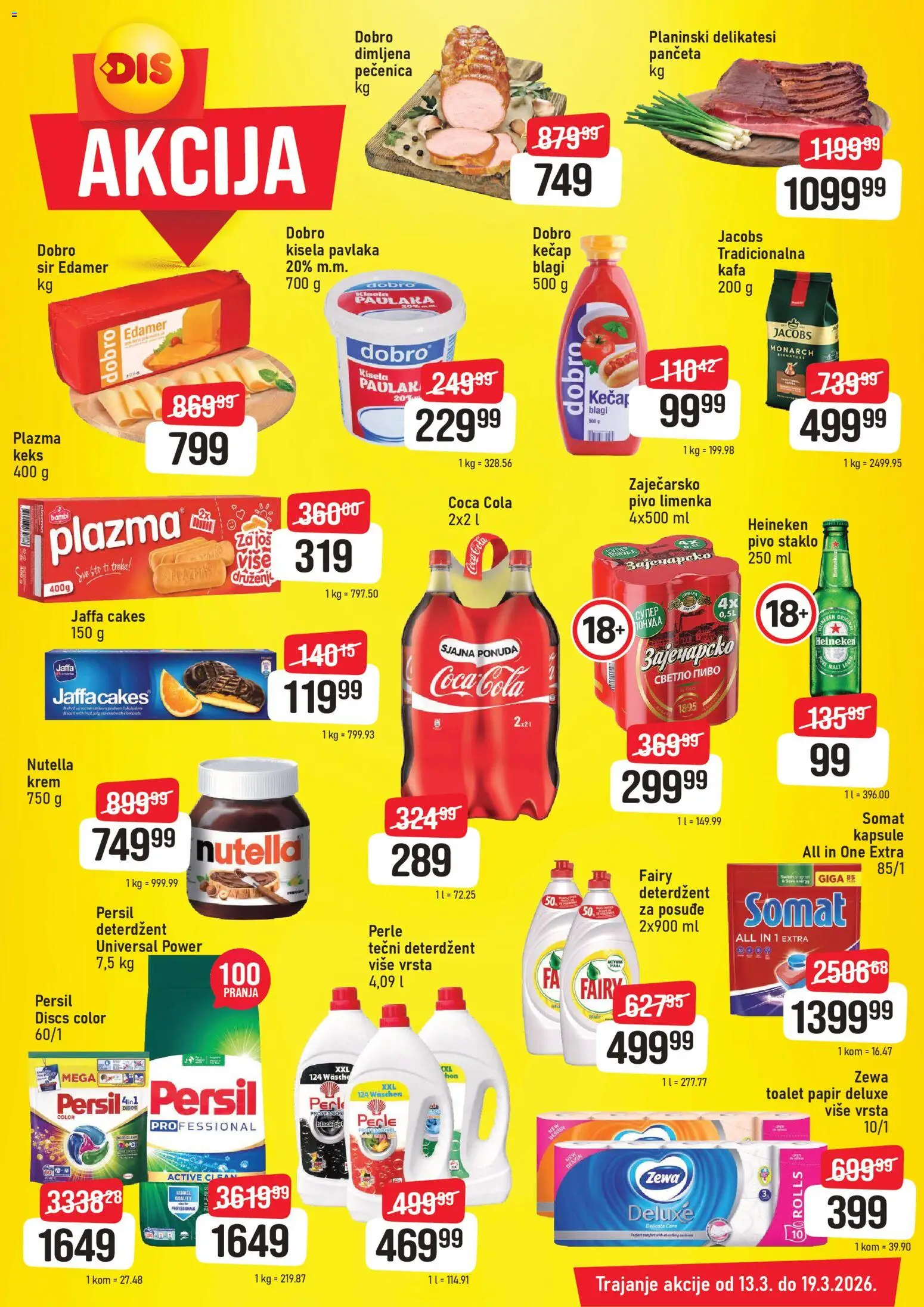Super DIS katalog - važi od 13.03.2026 | Strana: 2 | Proizvode: Kisela pavlaka, Kapsule, Plazma, Nutella