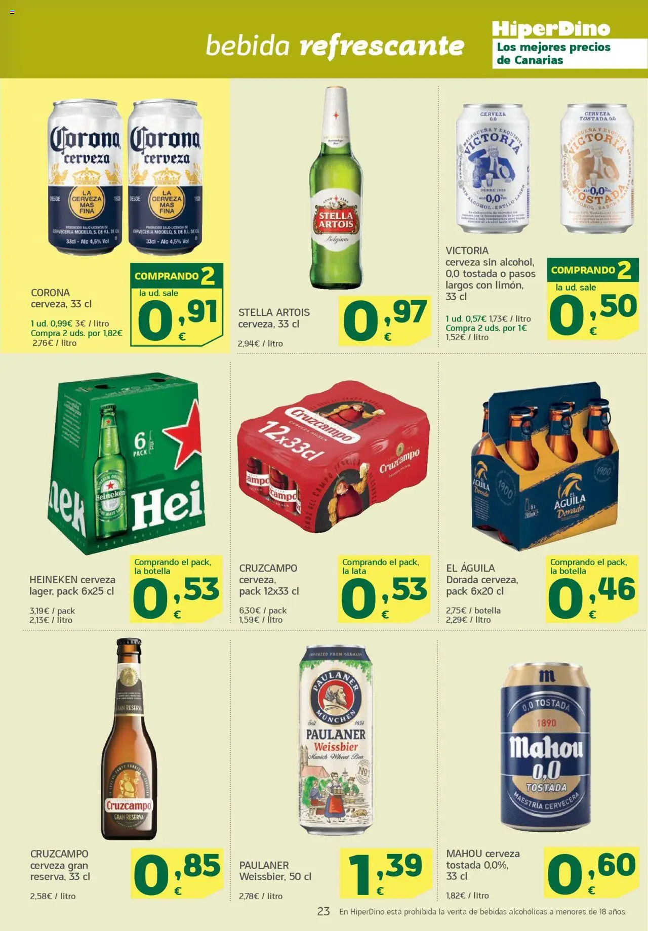 HiperDino folleto │ válido desde el 24.06.2025 | Página: 23 | Productos: Cerveza, Σπανάκι