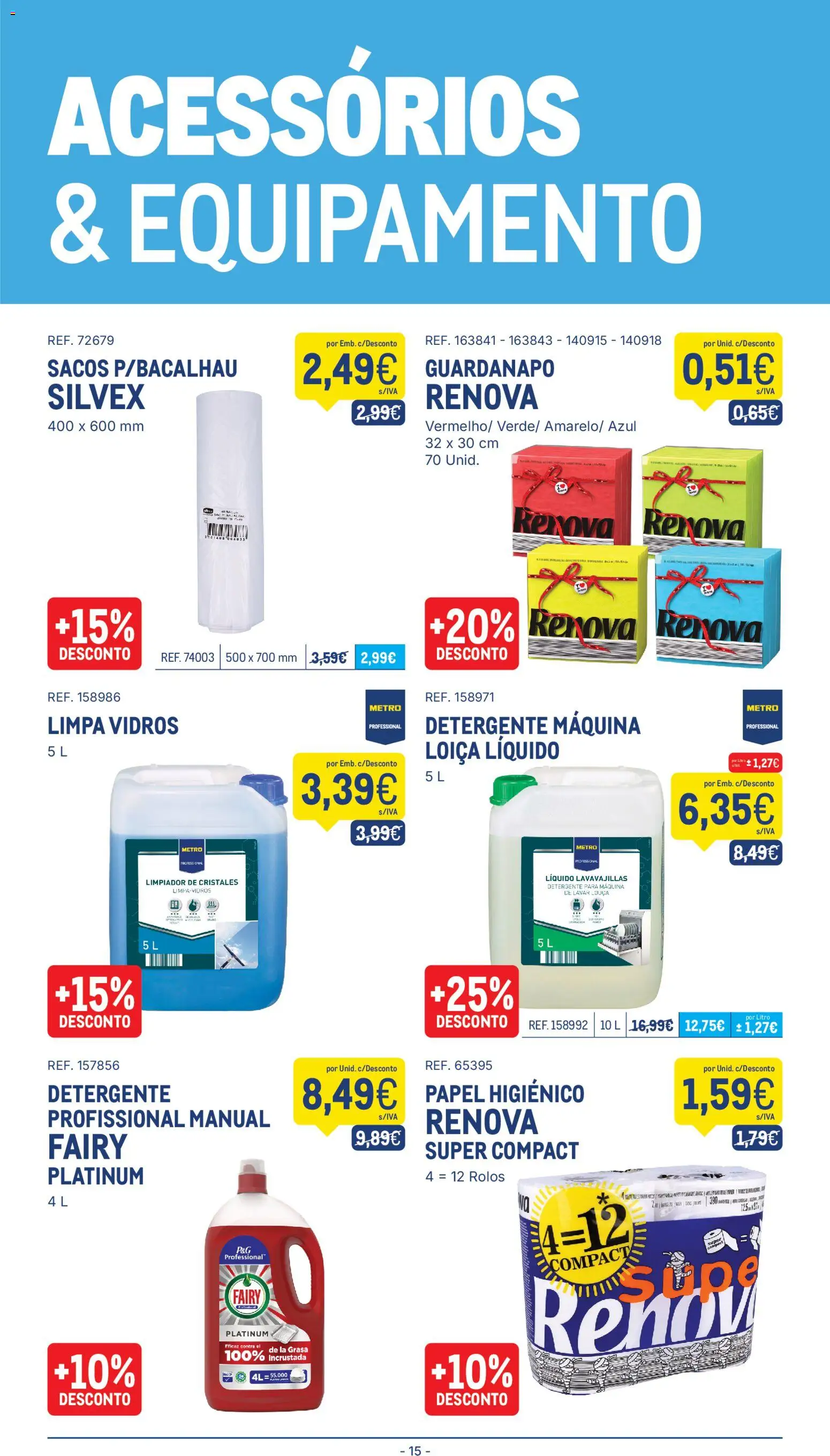 Makro folheto │ válido de 25.11.2025 | Página: 15 | Produtos: Papel higiénico, Detergente, Limpa vidros