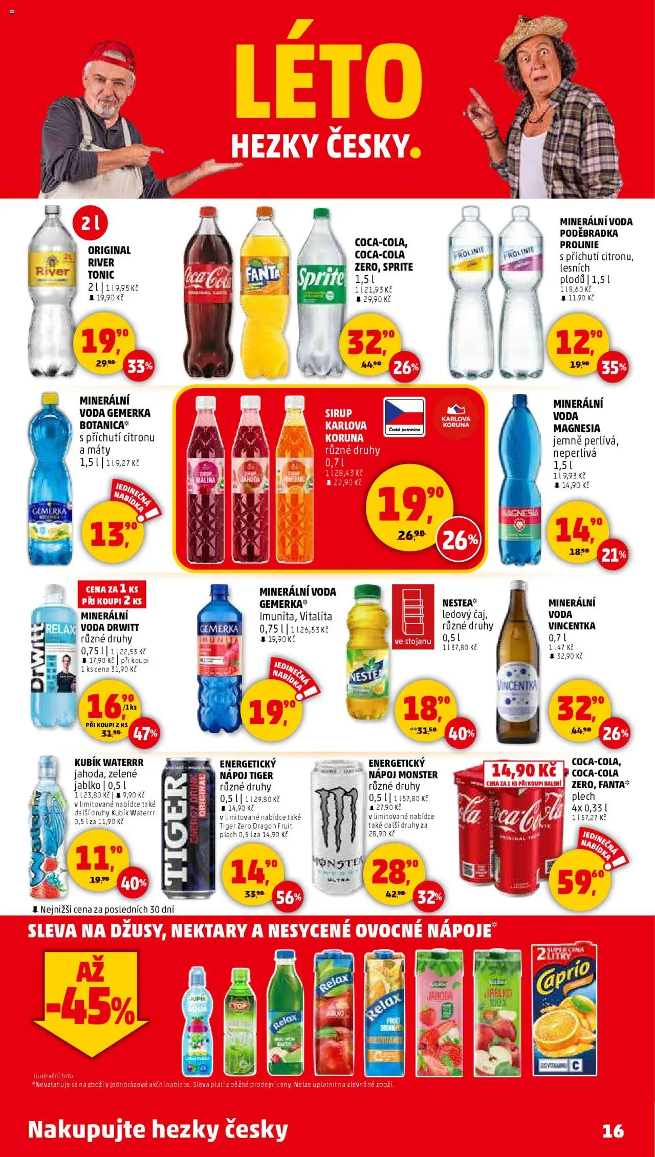 Penny Market leták - Čtvrtečník od 21.08.2025 | Strana: 16 | Produkty: Magnesia, Tonic, Minerální voda, Prolinie