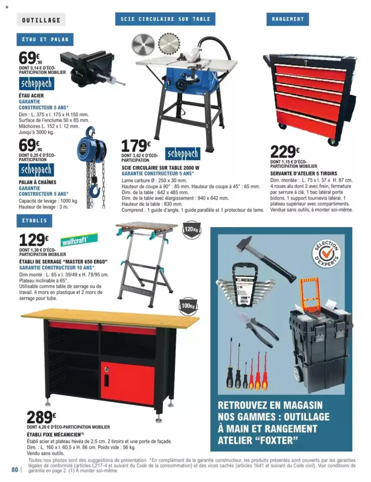  | Page: 80 | Produits: Scie circulaire, Porte, Table, Tiroirs