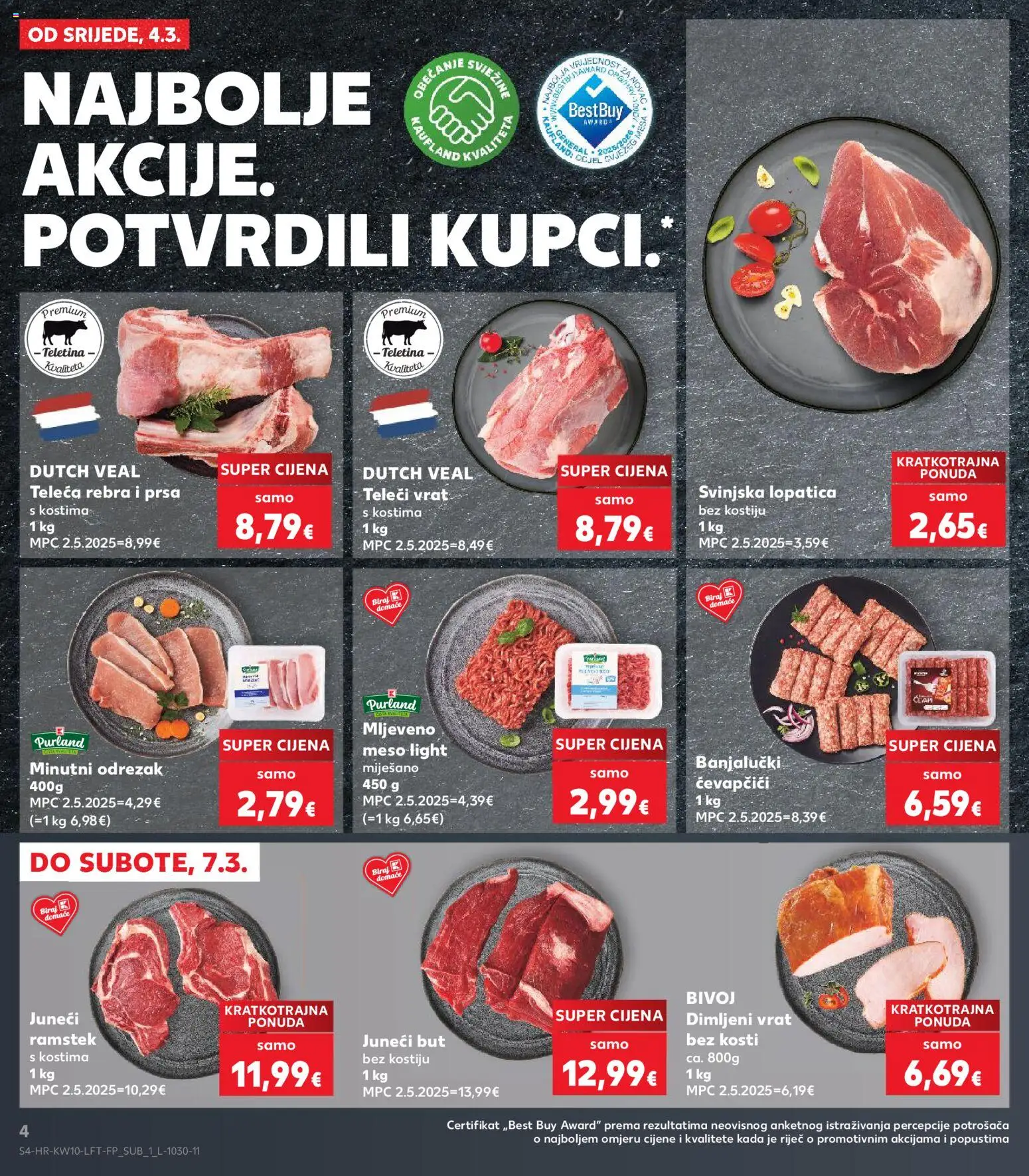 Kaufland katalog | vrijedi od 04.03.2026 | Stranica: 4 | Proizvodi: Teletina, Meso, Mljeveno meso, Lopatica