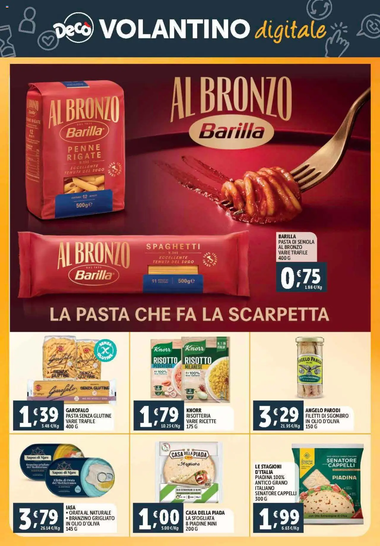 Volantino Decò del 21.08.2025 | Pagina: 25 | Prodotti: Orata, Pasta, Piadina, Sgombro