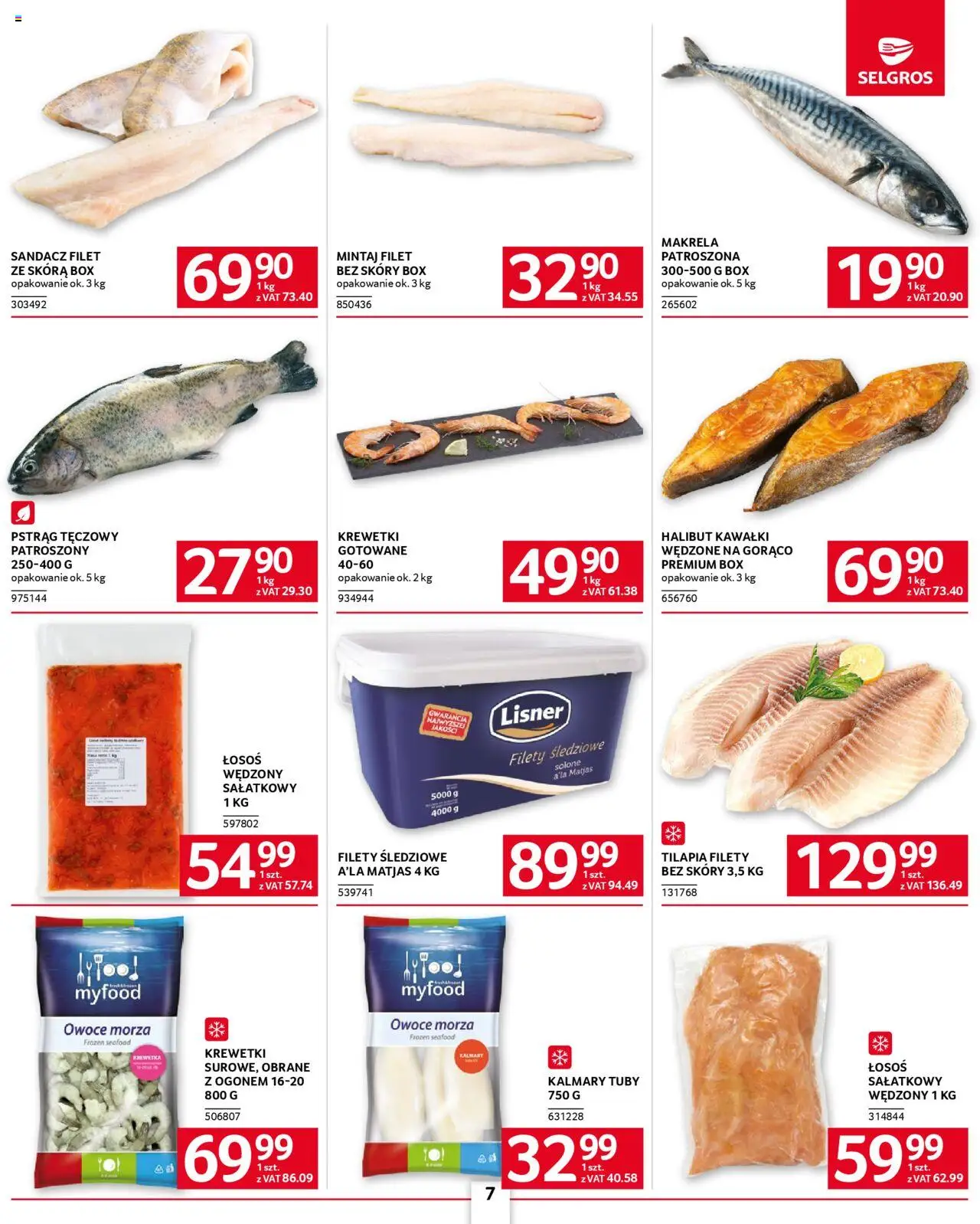 Selgros cash&carry Gazetka - Oferta dla gastronomii od 05.06.2025 | Strona: 7 | Produkty: Krewetki, Sandacz, Pstrąg, Kalmary