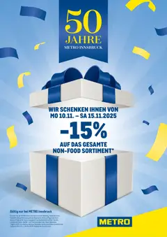 Metro Innsbruck 50 Jahre ab 10.11.2025 gültig