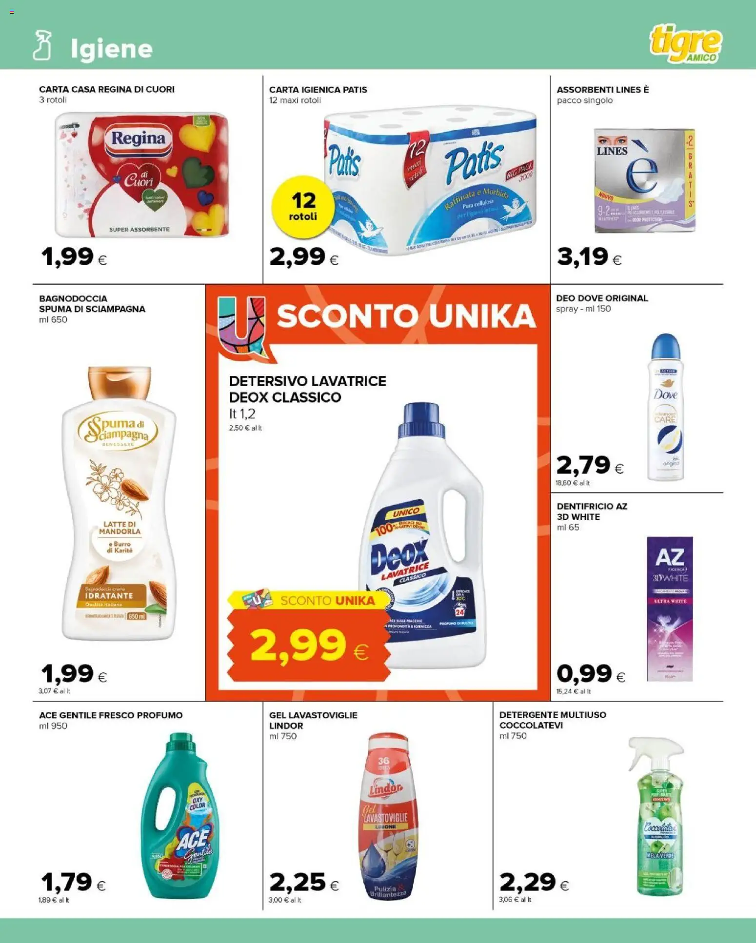 Volantino Tigre del 10.02.2026 | Pagina: 11 | Prodotti: Dentifricio, Burro, Lavastoviglie, Profumo