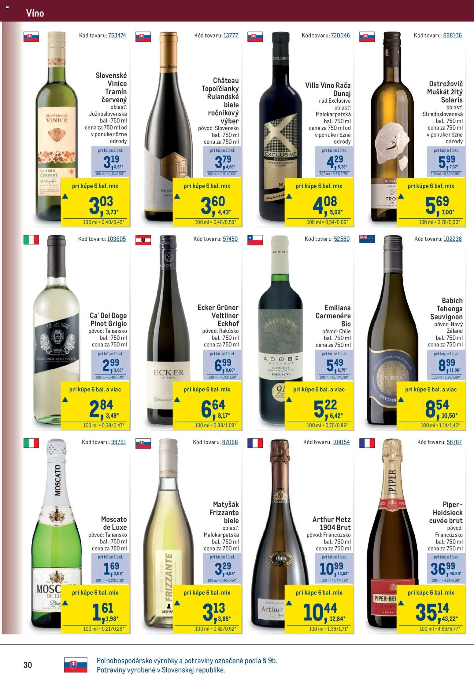 Nové Metro akcie – leták je platný od 25.02.2026 | Strana: 30 | Produkty: Víno